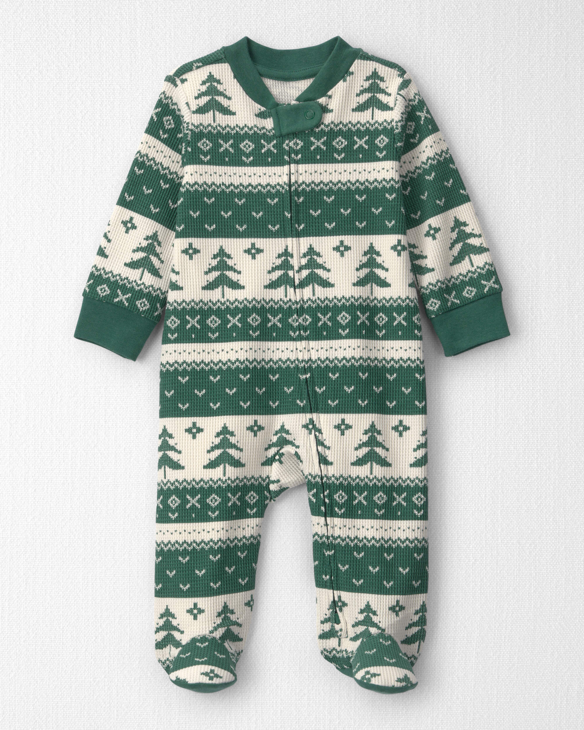 Baby Fair Isle Waffle Knit Sleeper Made with Organic Cotton