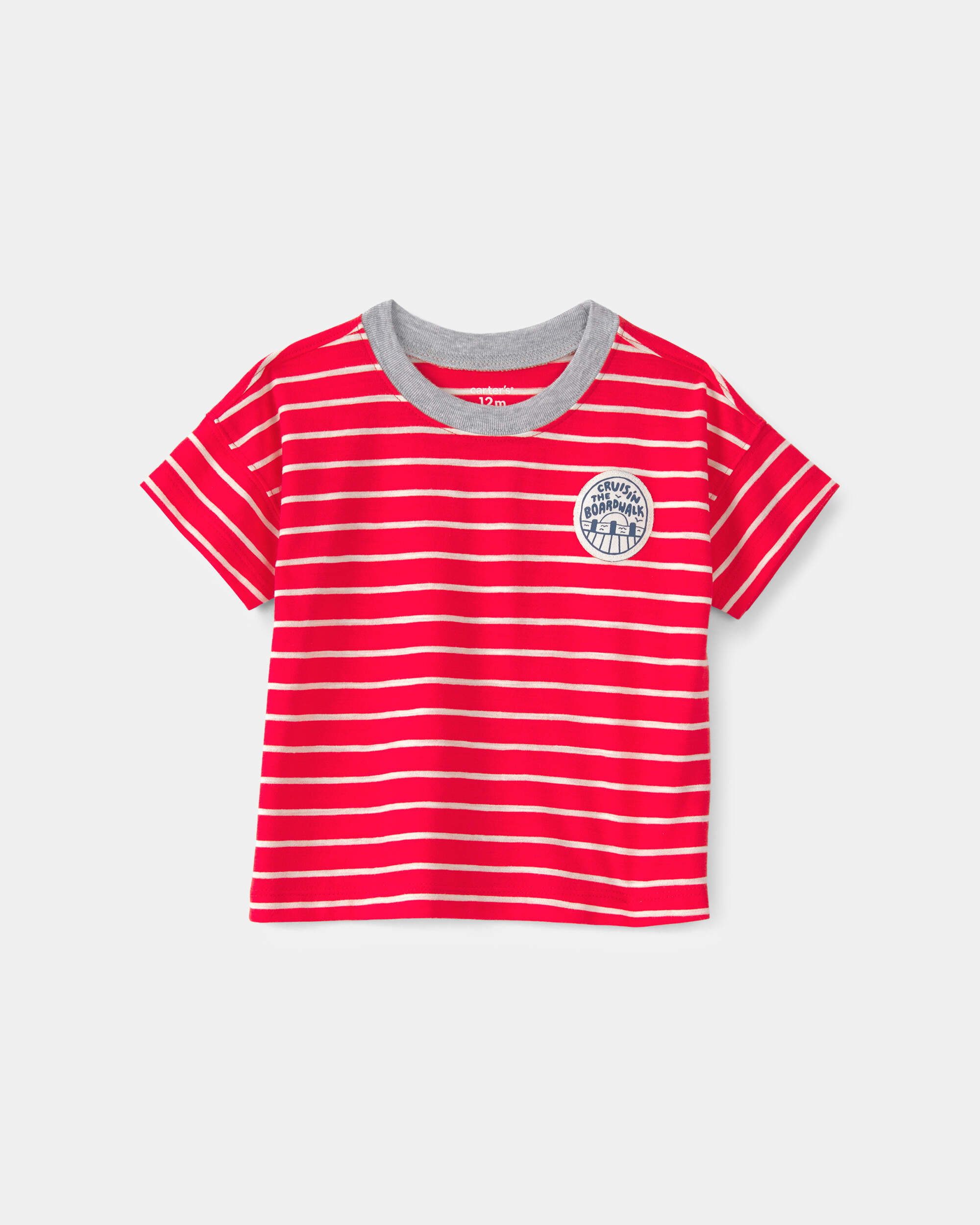 Baby Boy Striped T-Shirt - Red/Ivory