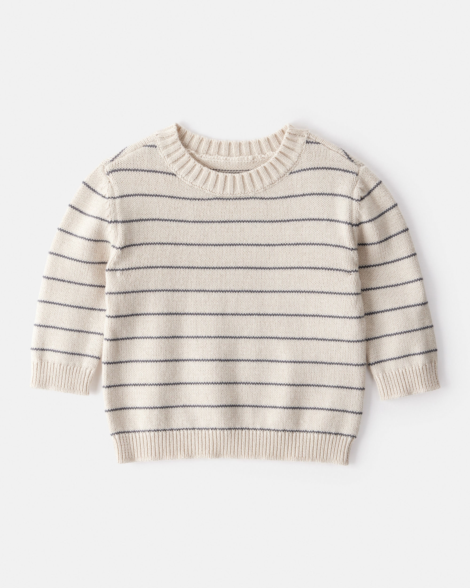 Baby Boy 2-Piece Stripe Sweater & Overall Set - Grey