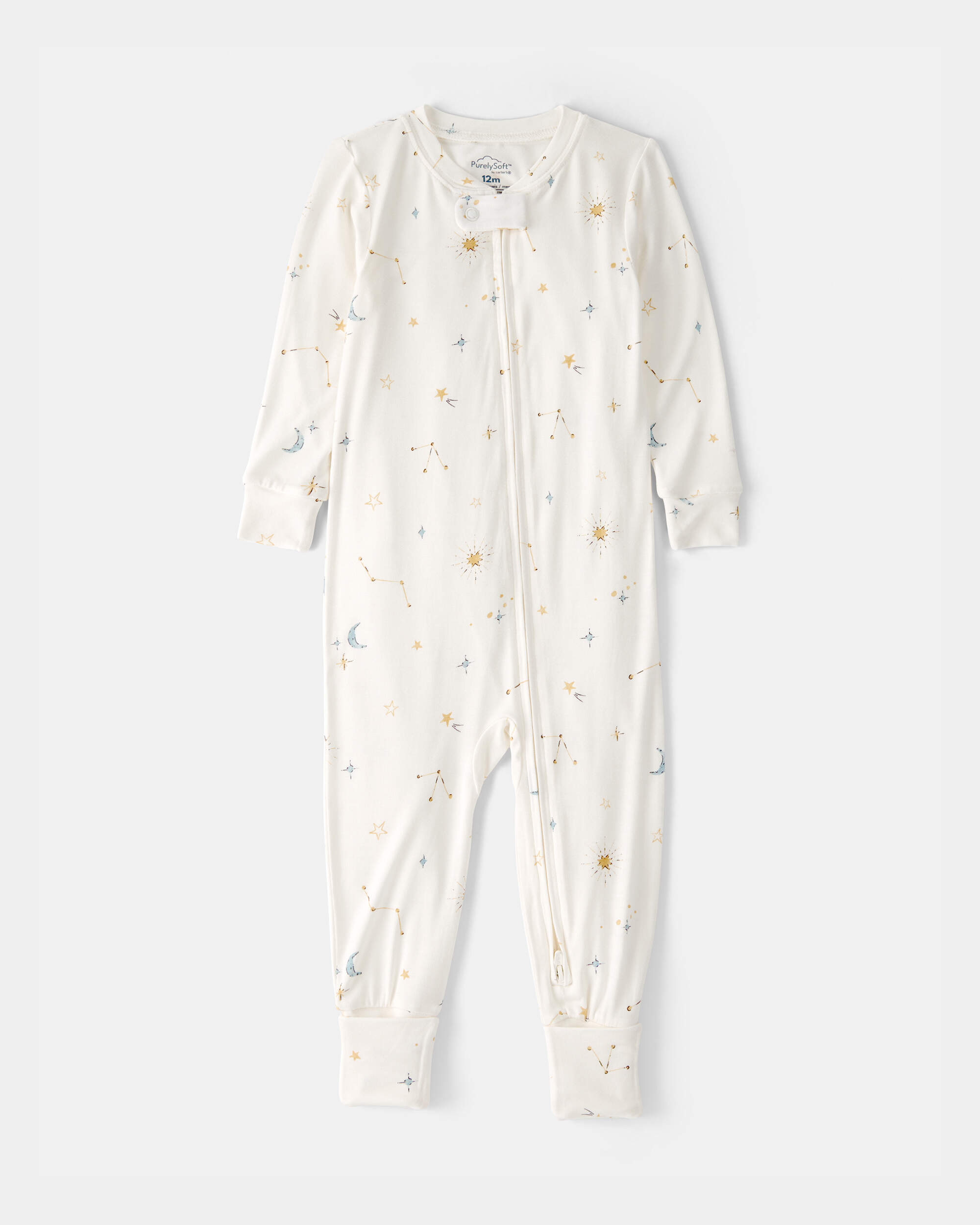 Baby Constellation PurelySoft 2-Way Zip 1-Piece Pyjama - Cream