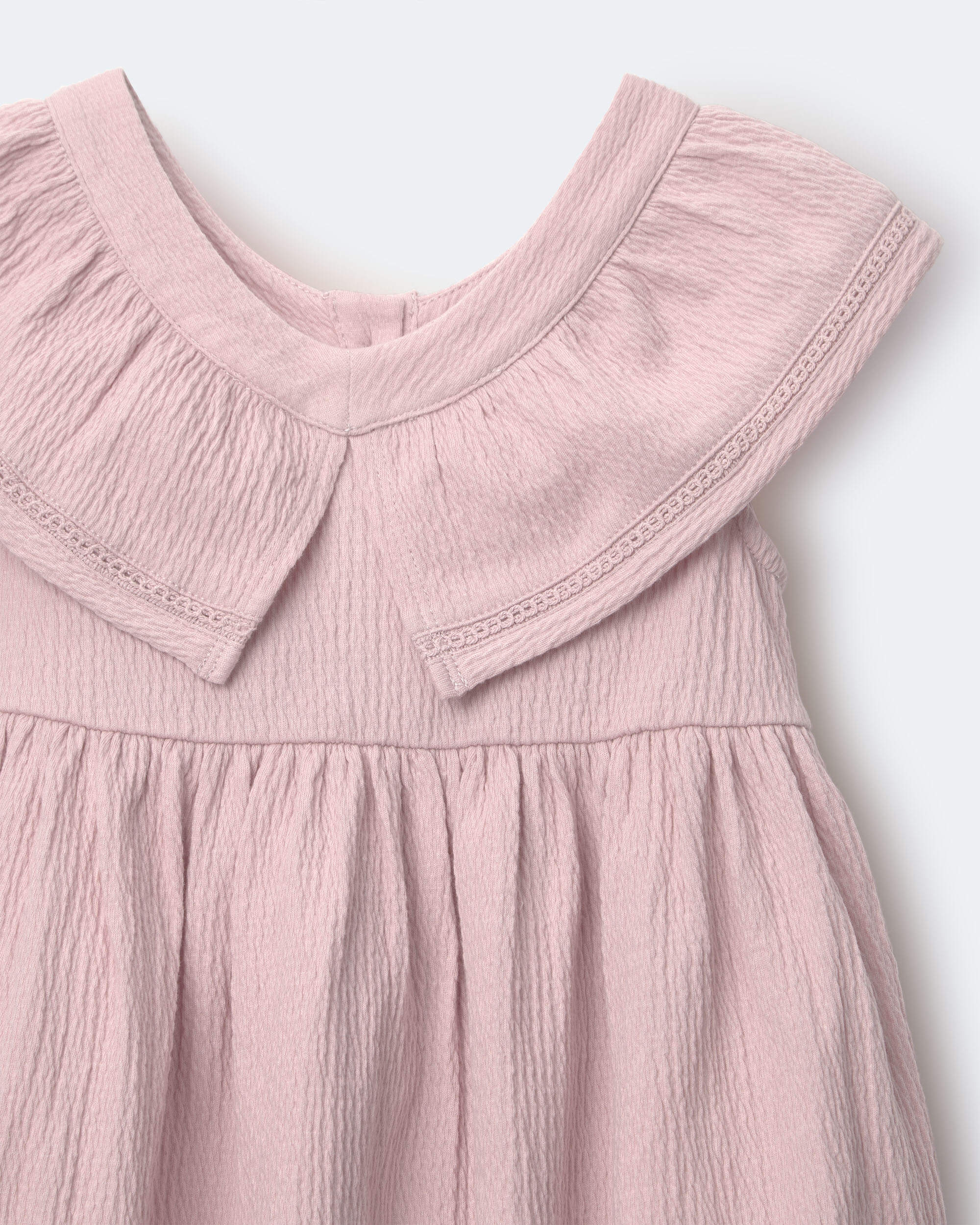 Toddler Girl Ruffle Collar Dress - Light Pink