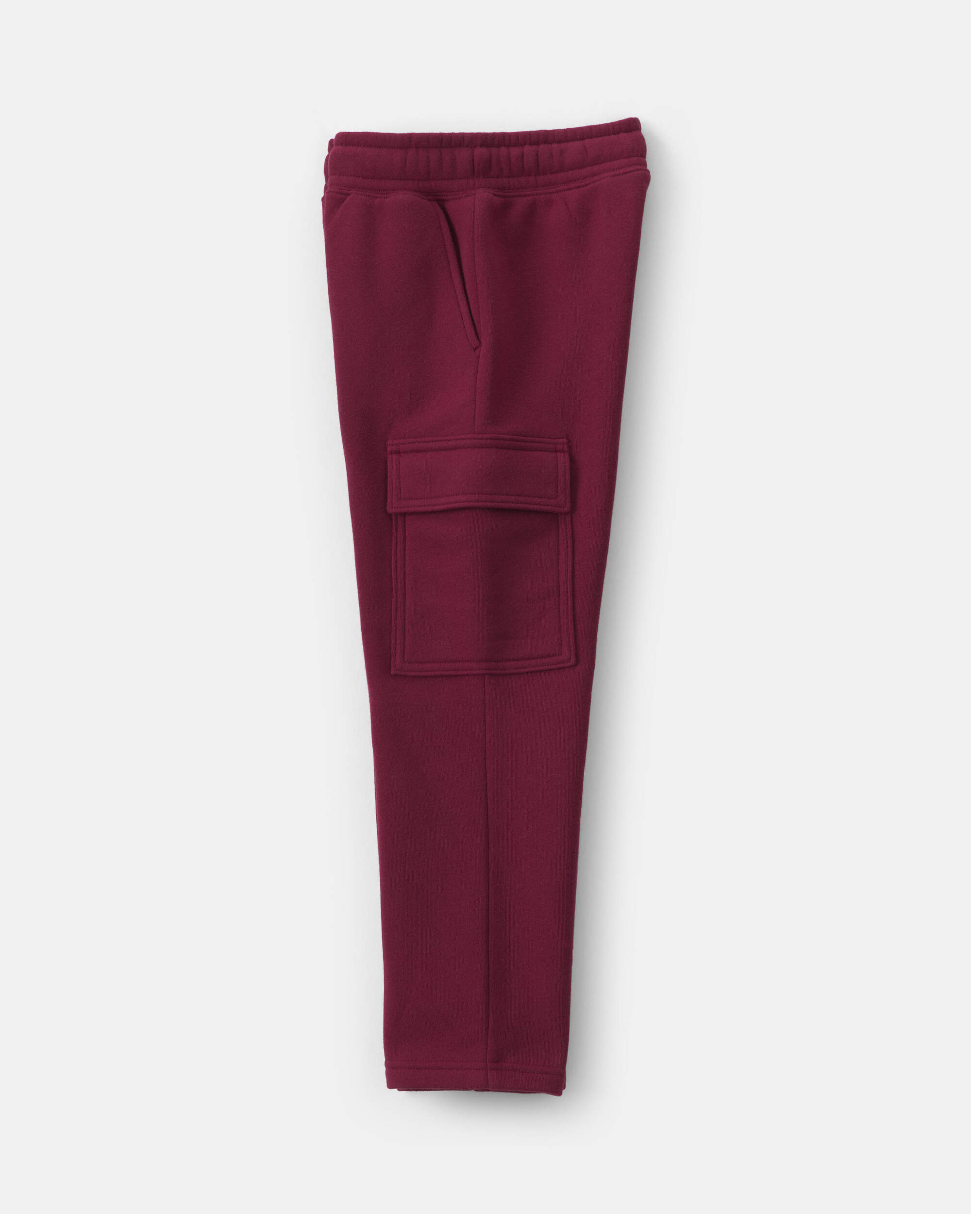 Boys Fleece Cargo Pants - Burgundy