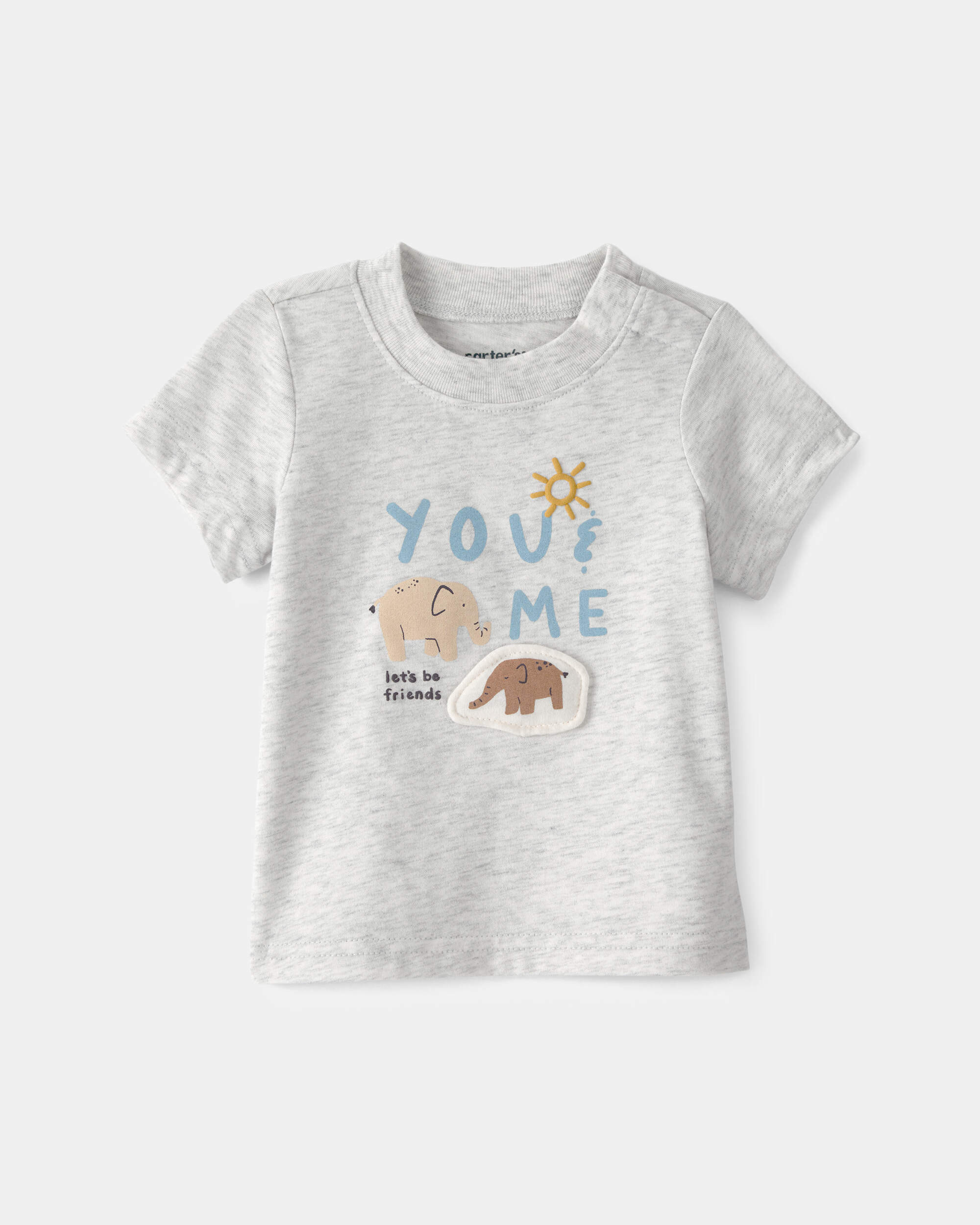 Baby 'Let's Be Friends' Graphic Tee - Grey