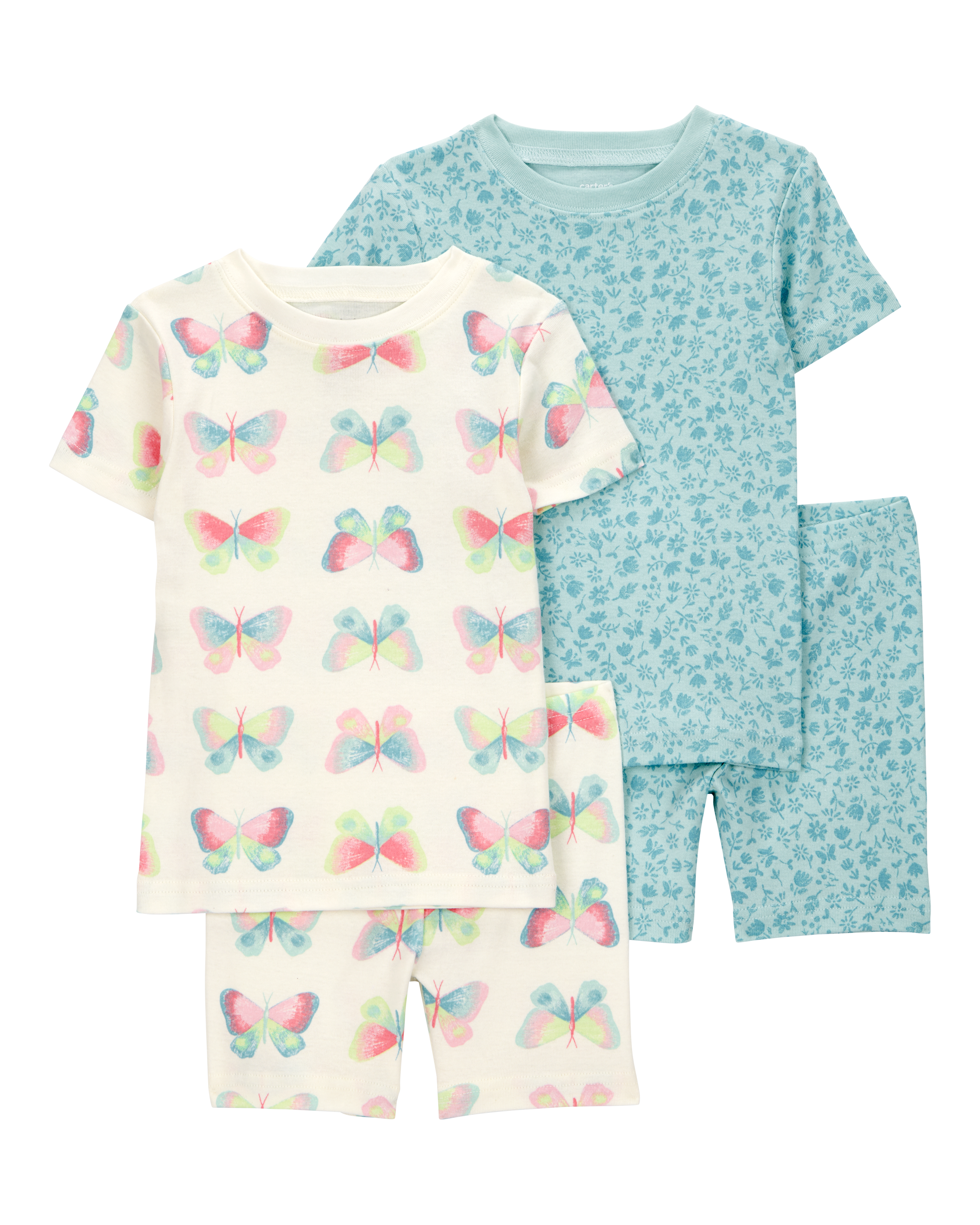 Toddler Butterfly Print Snug Fit Cotton 4-Piece Pyjamas