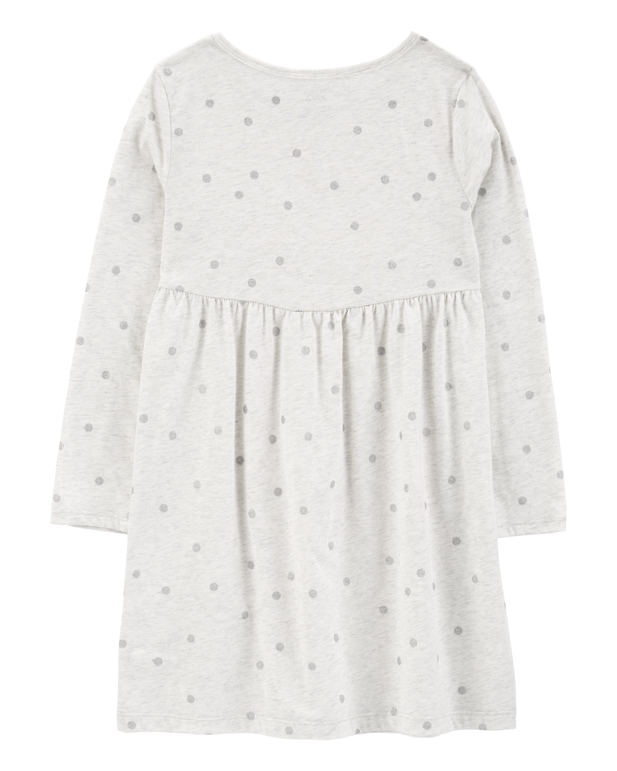 Kid Glitter Polka Dot Long-Sleeve Jersey Dress