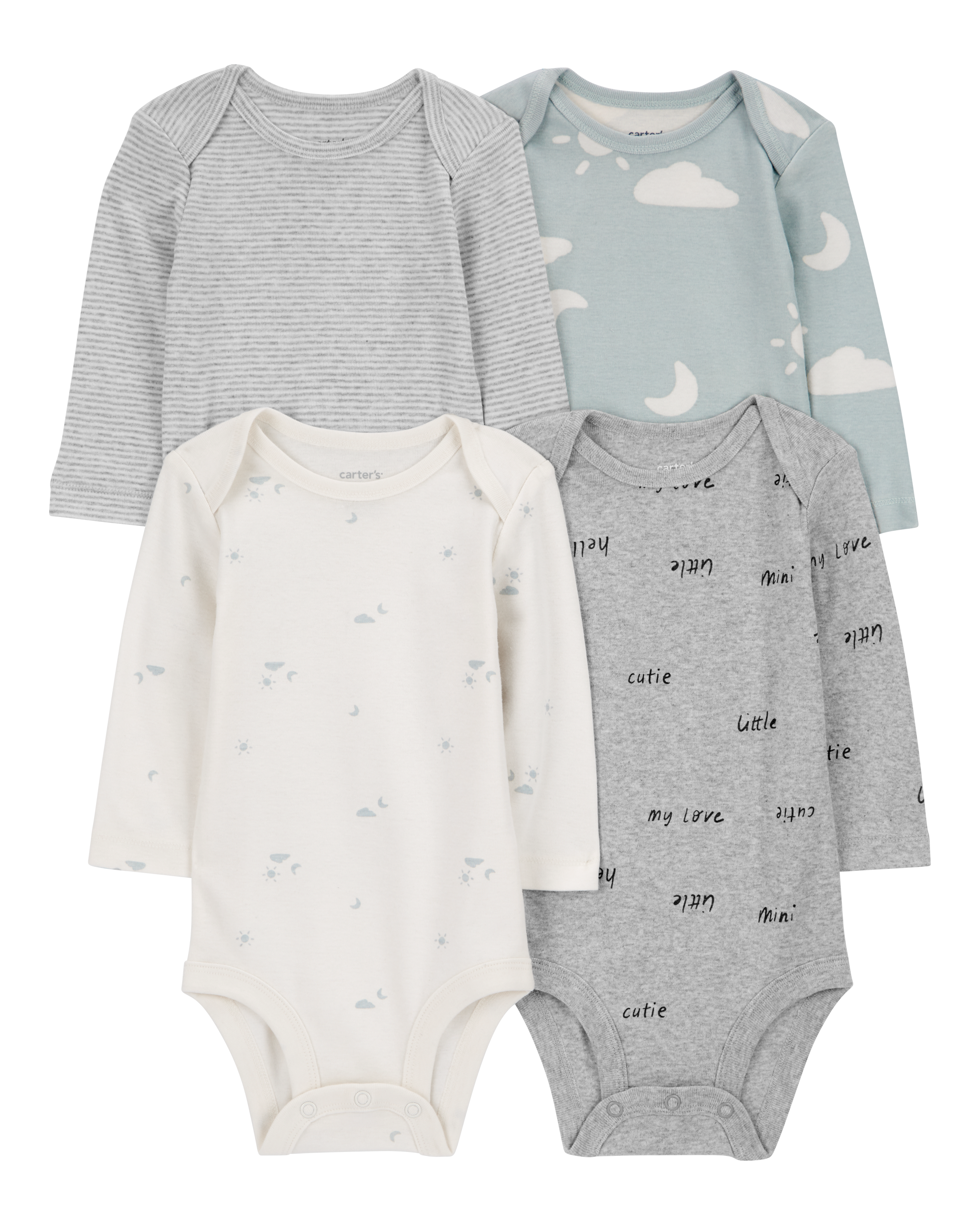 Baby 4-Pack Long-Sleeve Cloud Bodysuits