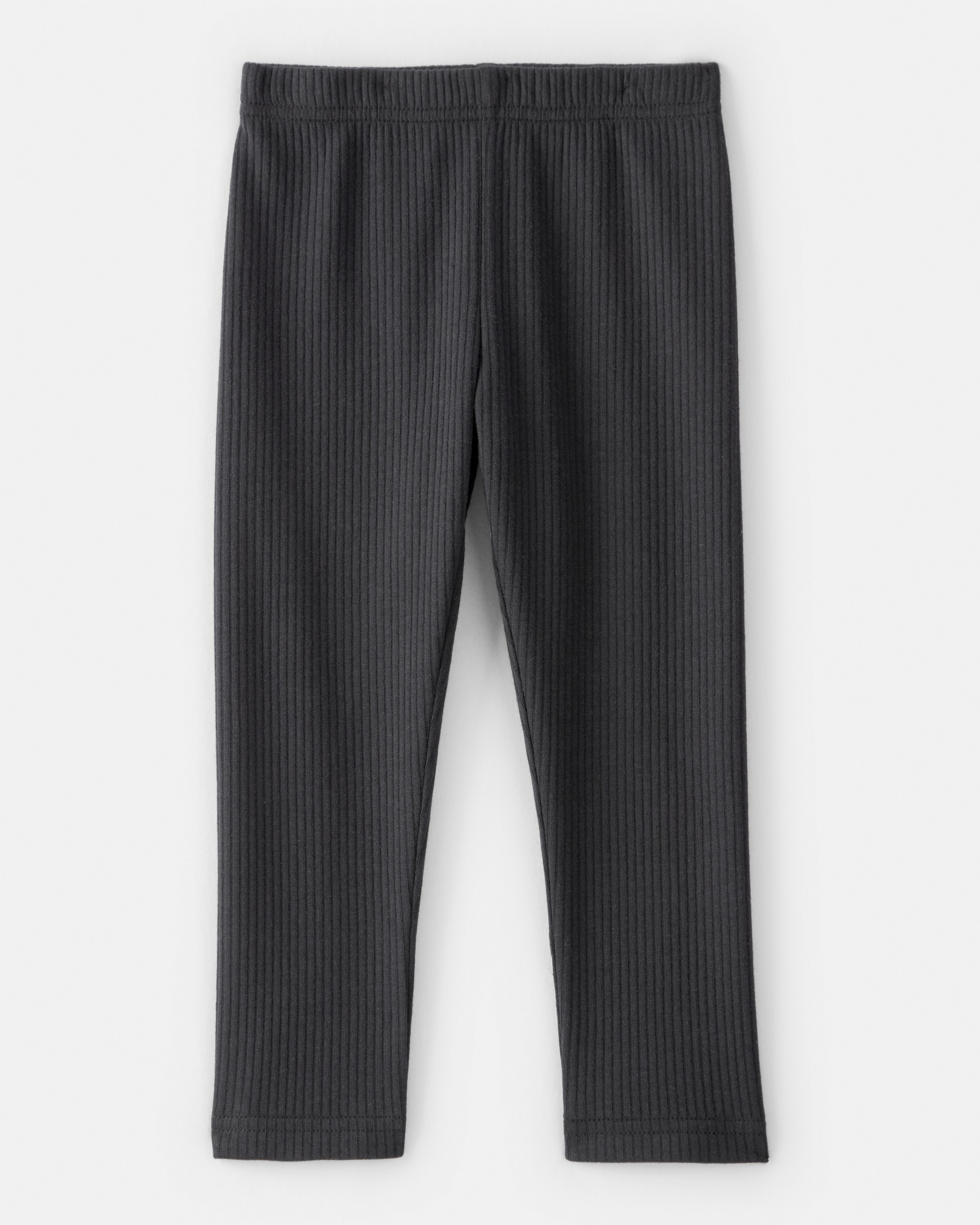 Toddler Girl Pull-On Stretch Rib Leggings - Black