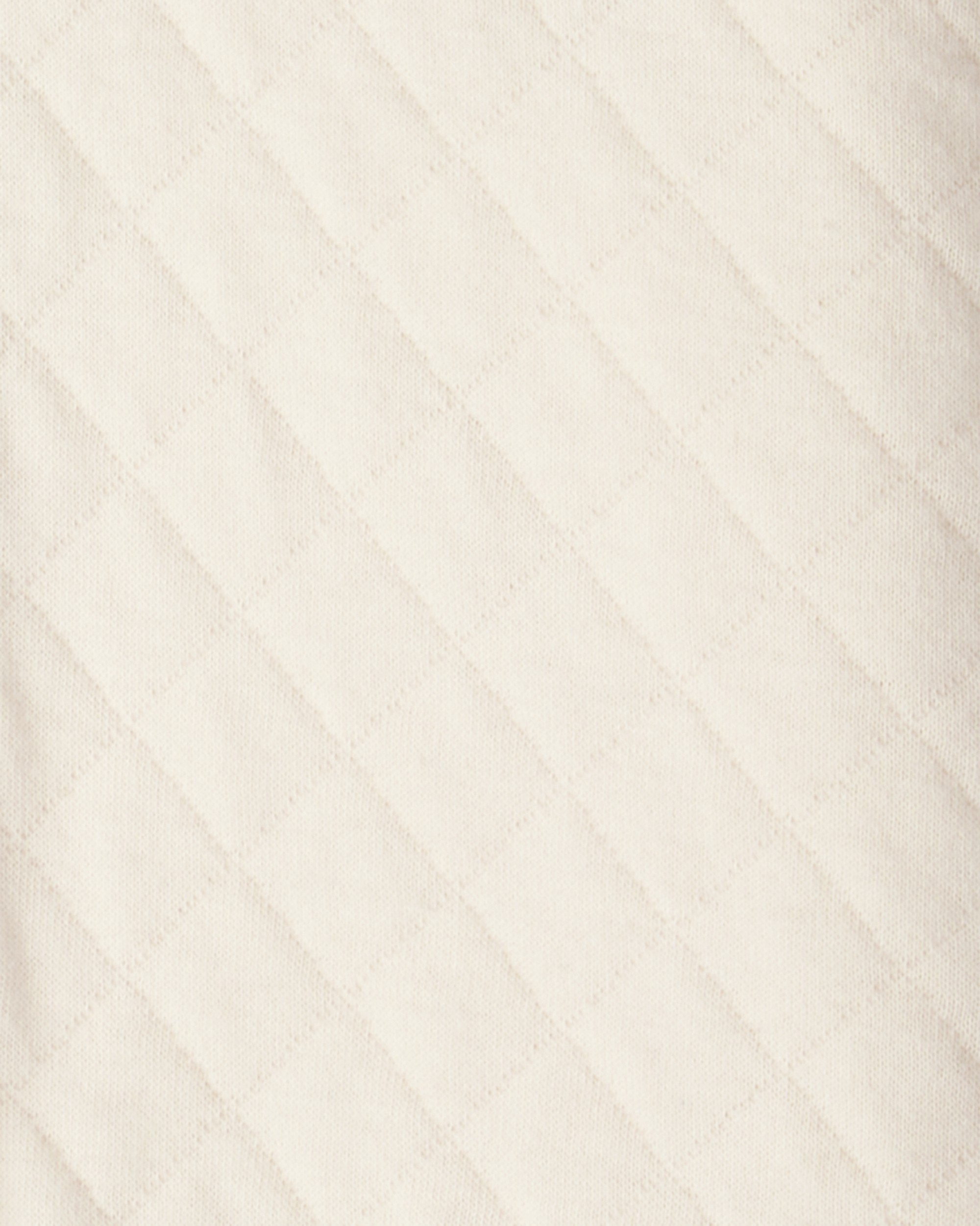 Baby Girl Quilted Quarter-Zip & Floral Legging Set - Cream