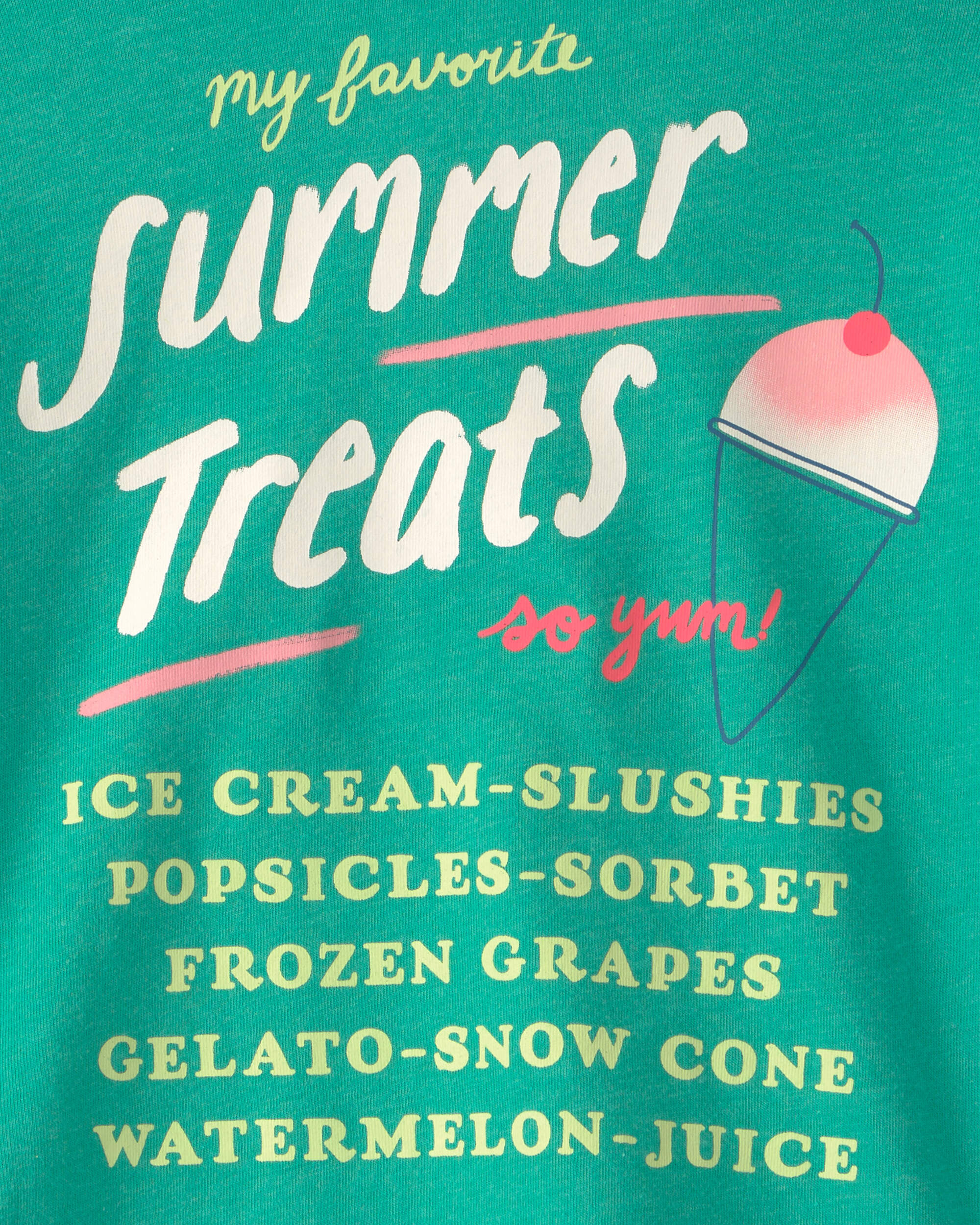 Baby Girl Ice Cream Graphic Tee - Green