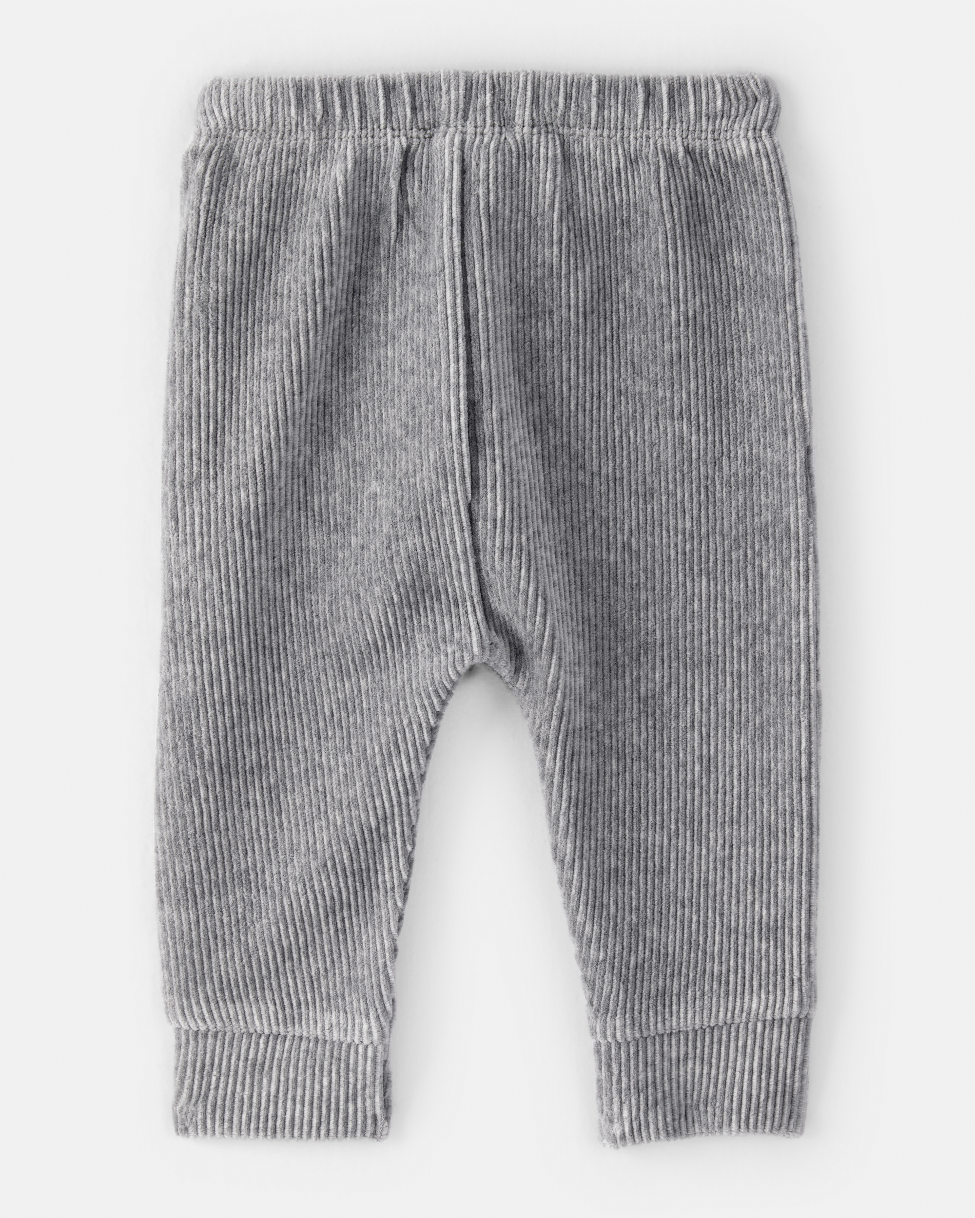 Baby Boy Ribbed Velour Pant - Dark Grey