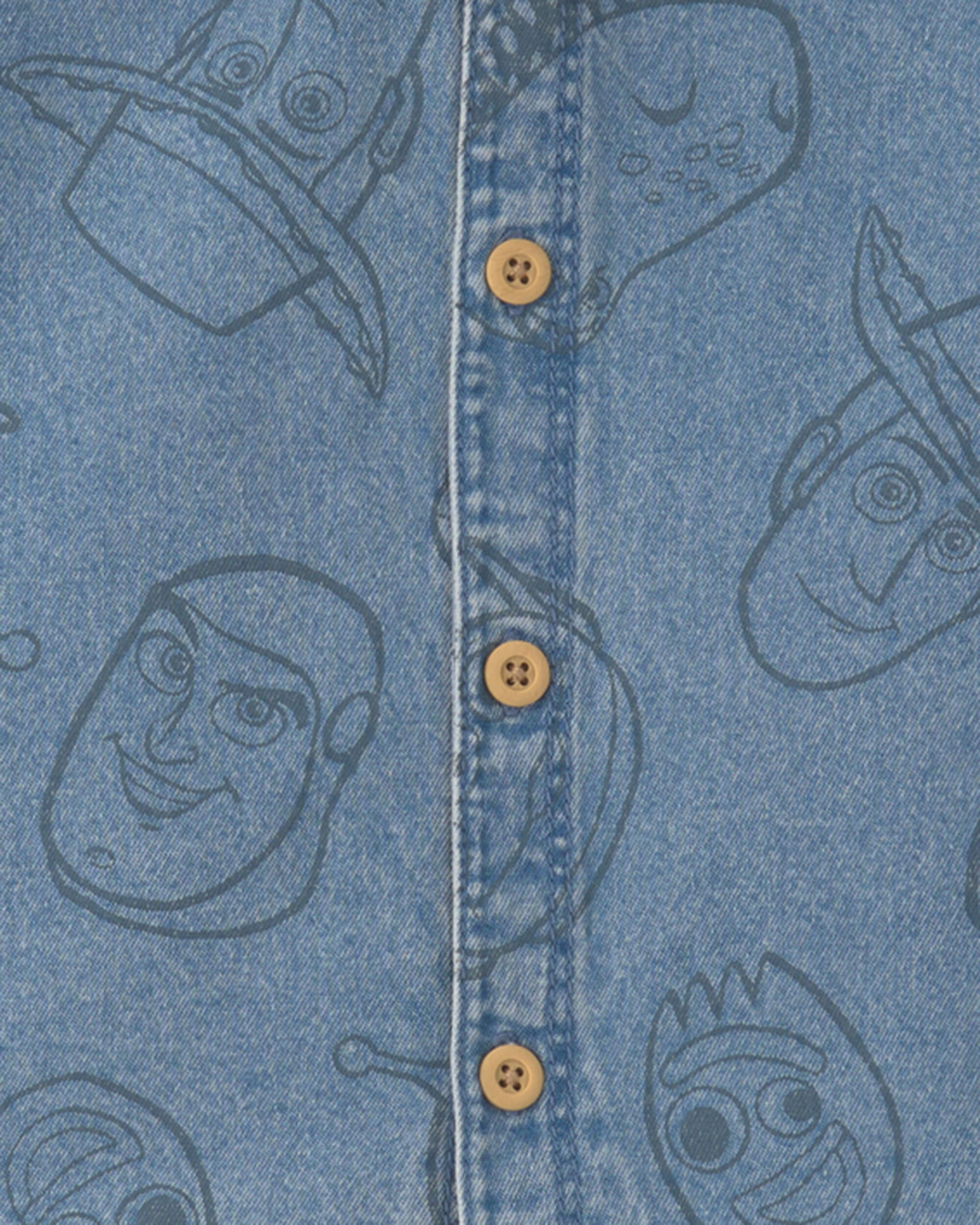 Toddler Boy 2-Piece Pixar© Toy Story Chambray Short-Sleeve Top & Short Set - Medium Wash