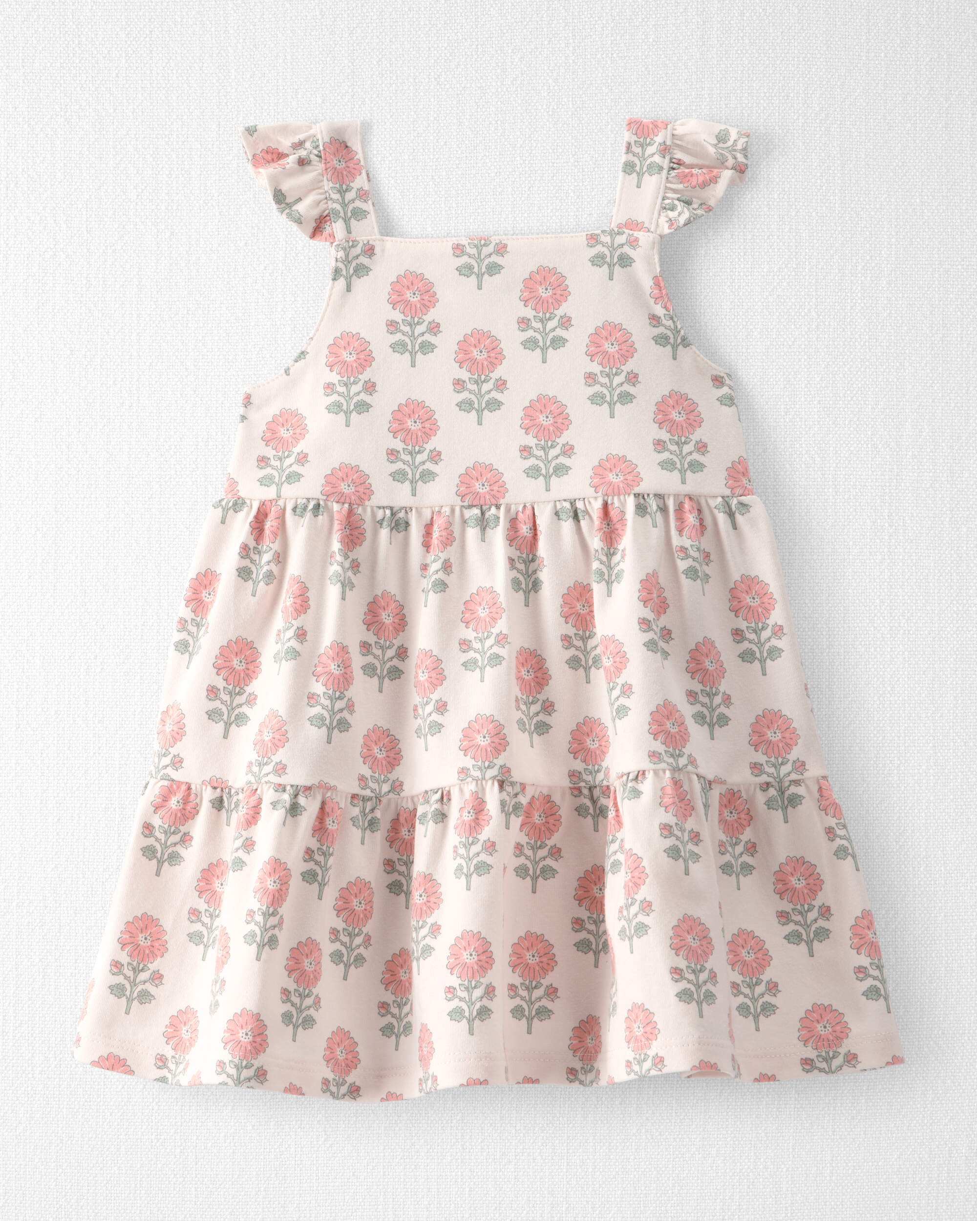 Baby Girl Organic Cotton Floral Tiered Dress