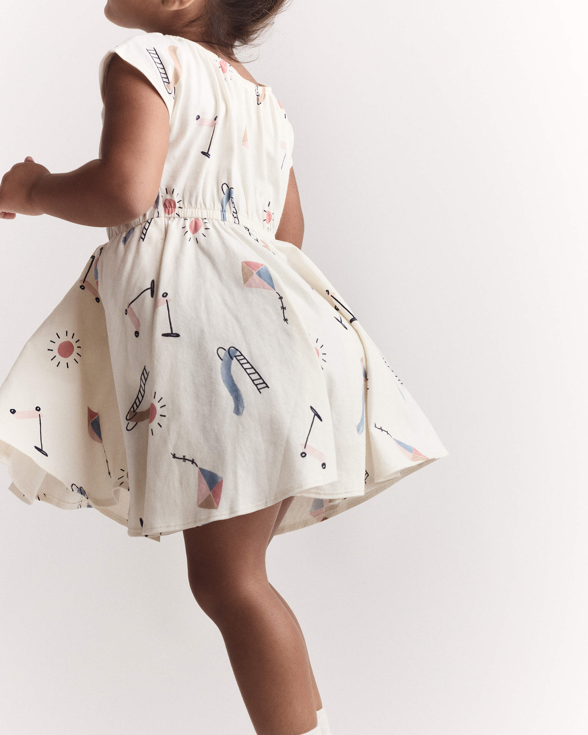 Toddler Girl Avenue Twirl™ Dress Park Day Print - Cream
