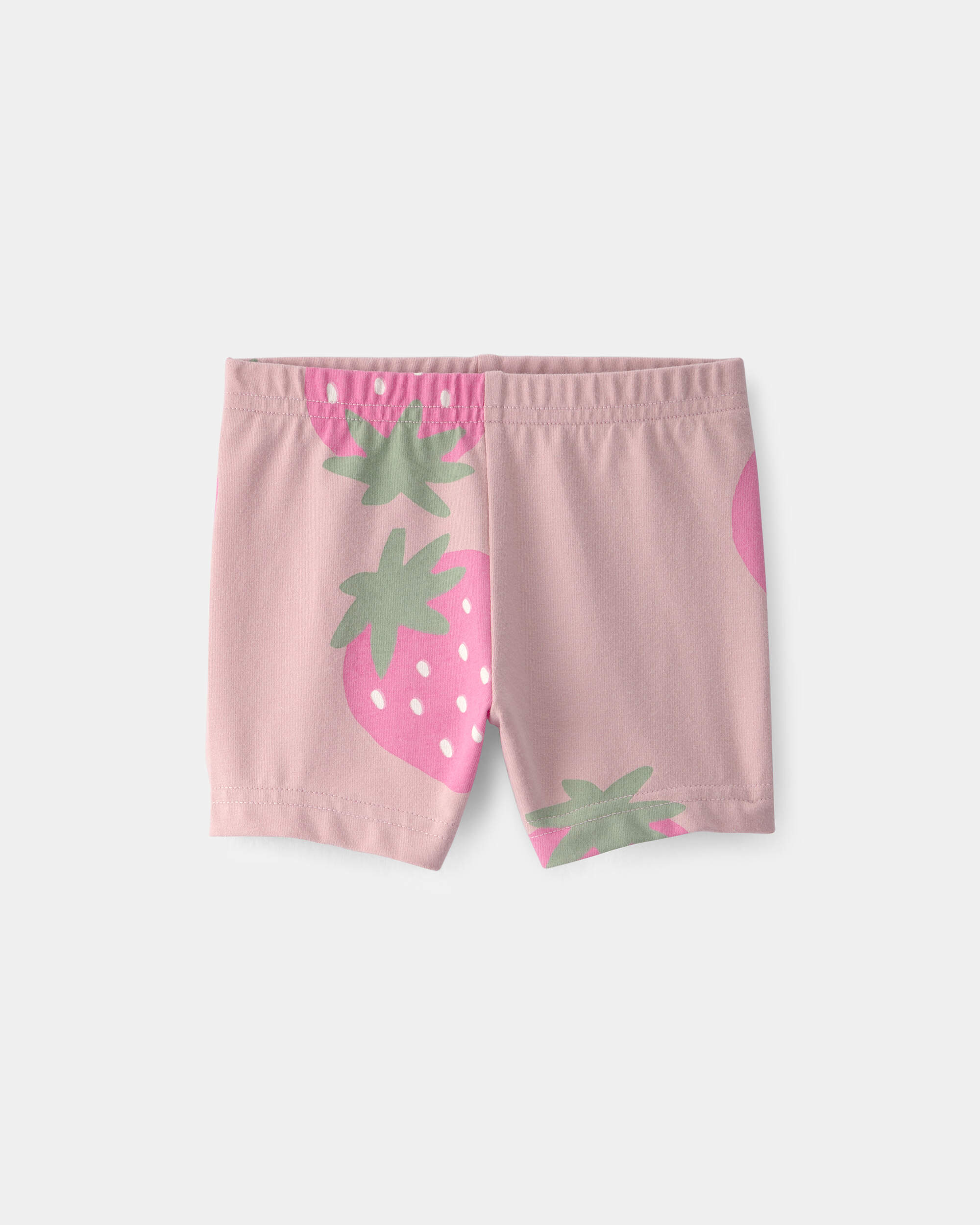 Baby Girl Strawberry Bike Shorts - Pink