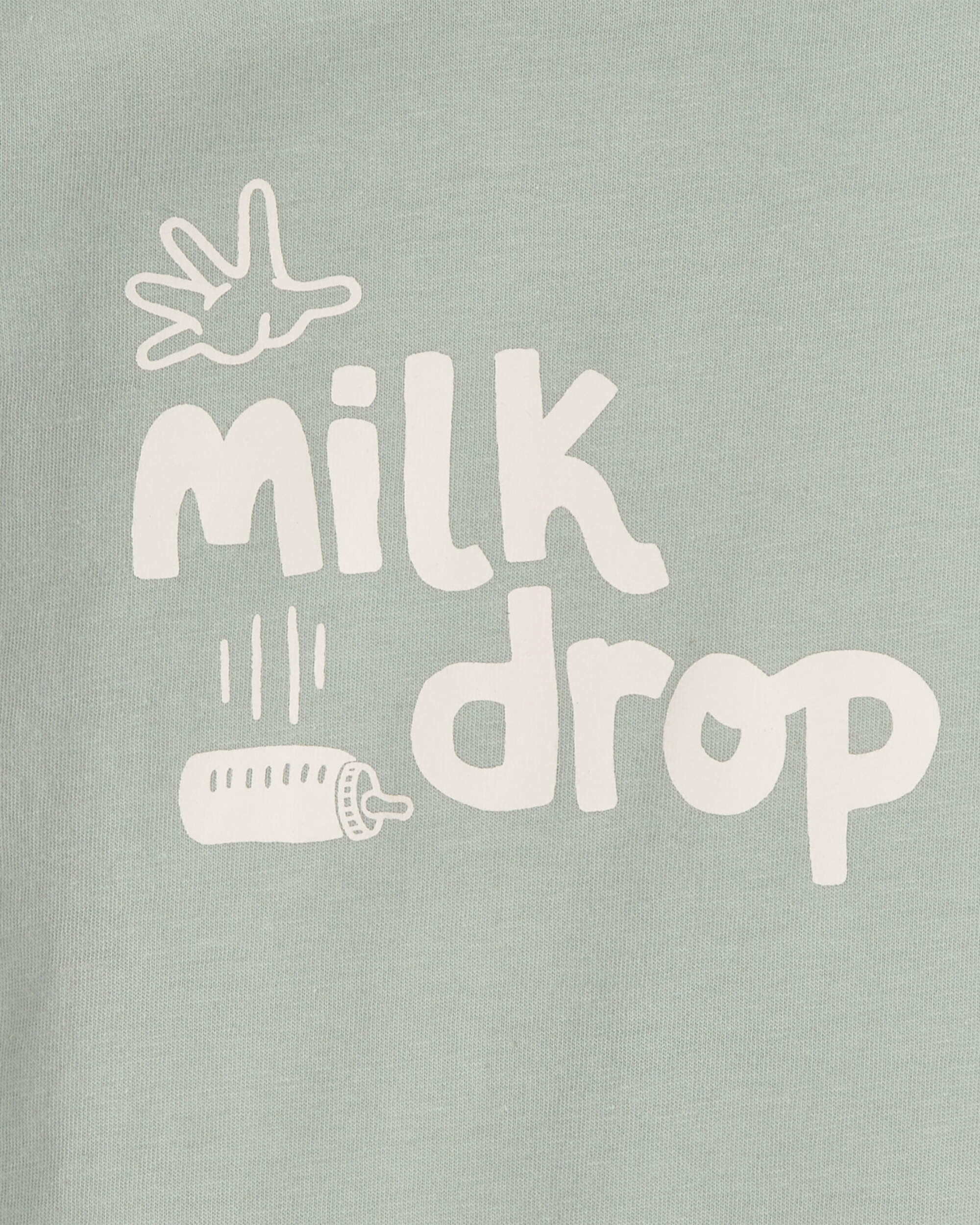 Baby 'Milk Drop' Long-Sleeve Graphic Bodysuit - Green