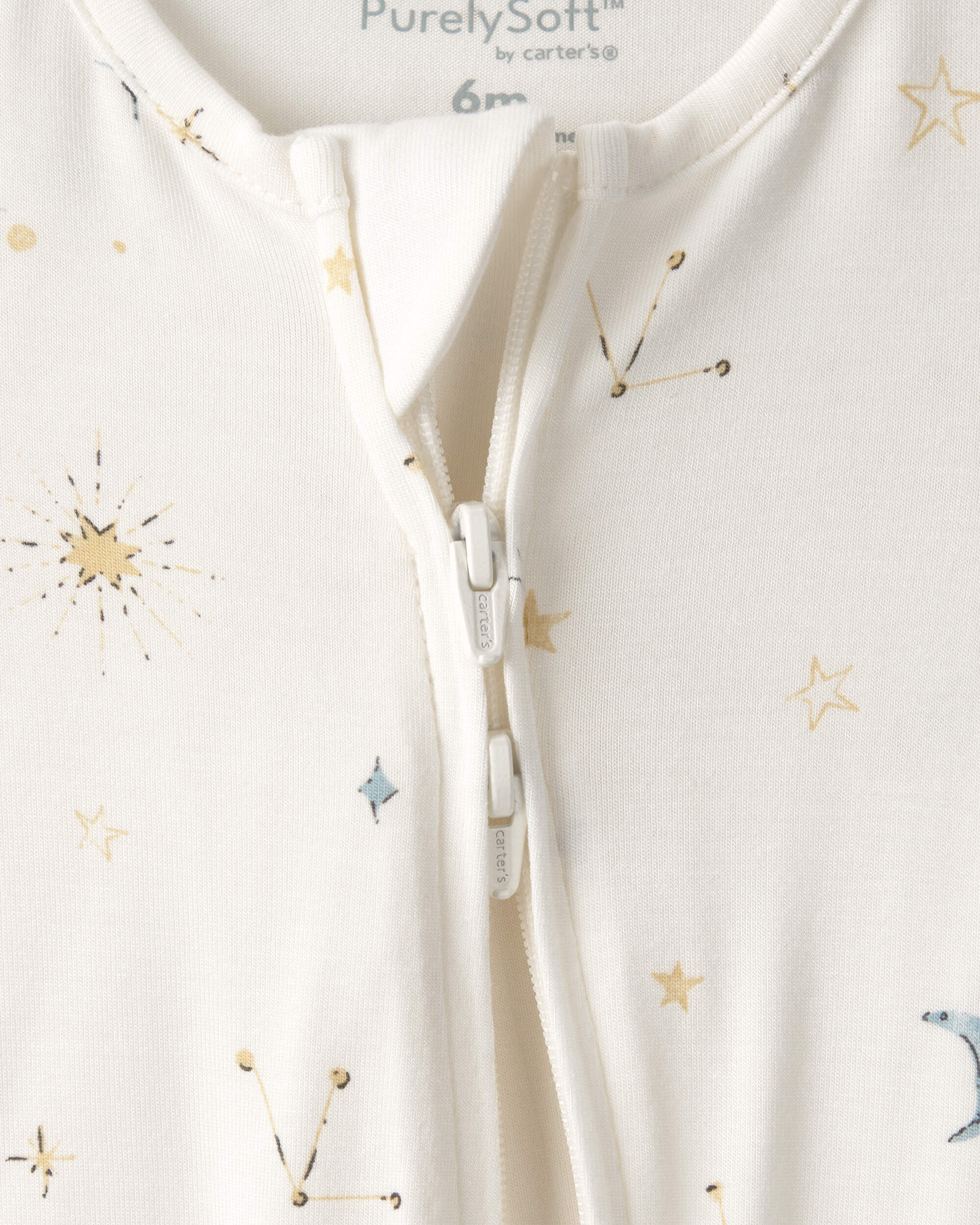 Baby Constellation 2-Way Zip PurelySoft Footie Sleeper - Cream