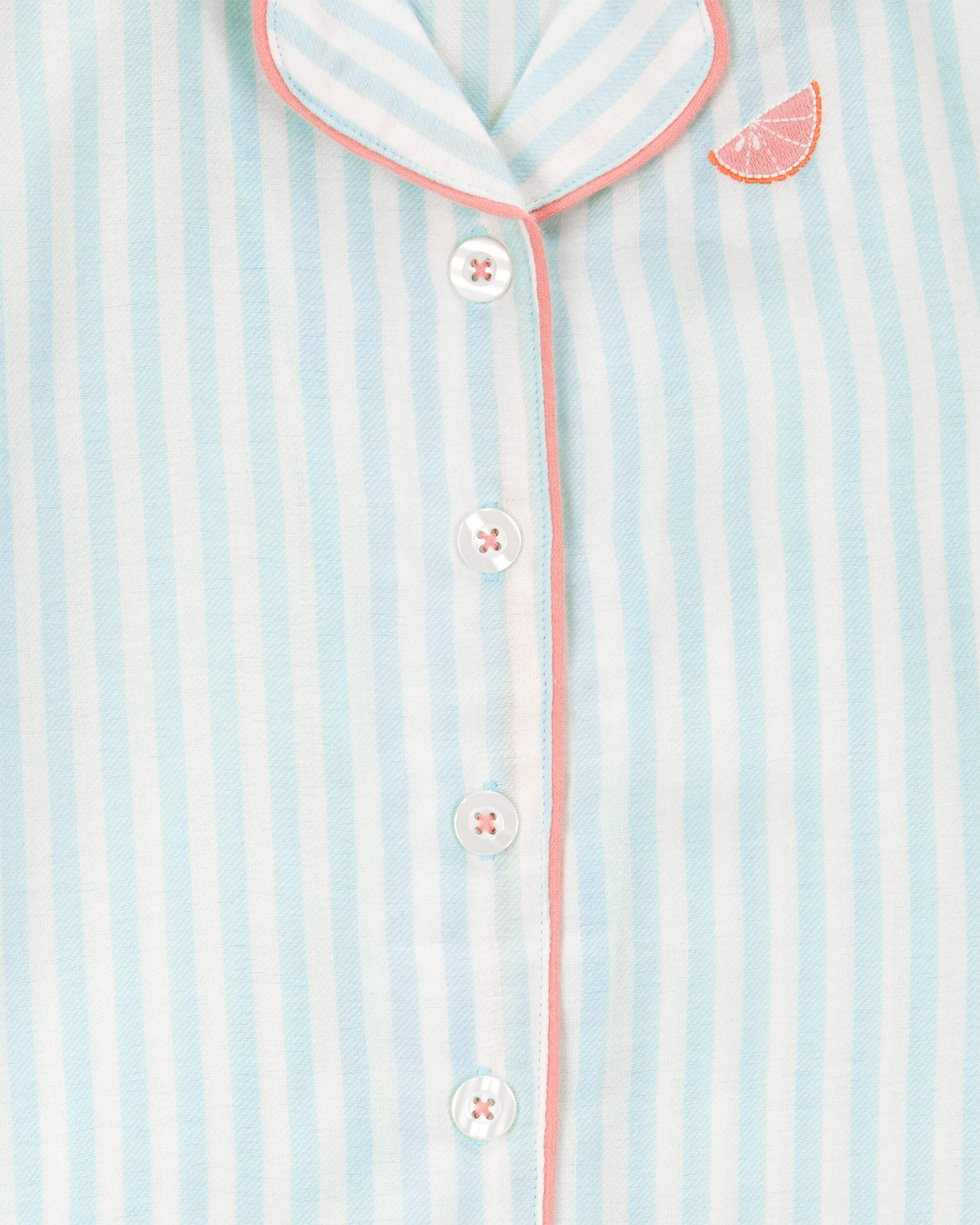 Girls Striped Loose Fit 2-Piece Pyjamas - Mint