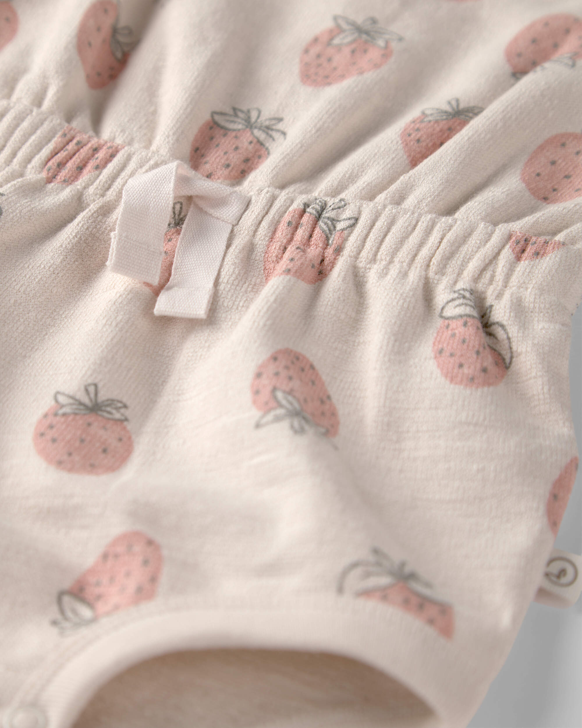 Baby Girl Organic Cotton Romper Strawberry-Print
