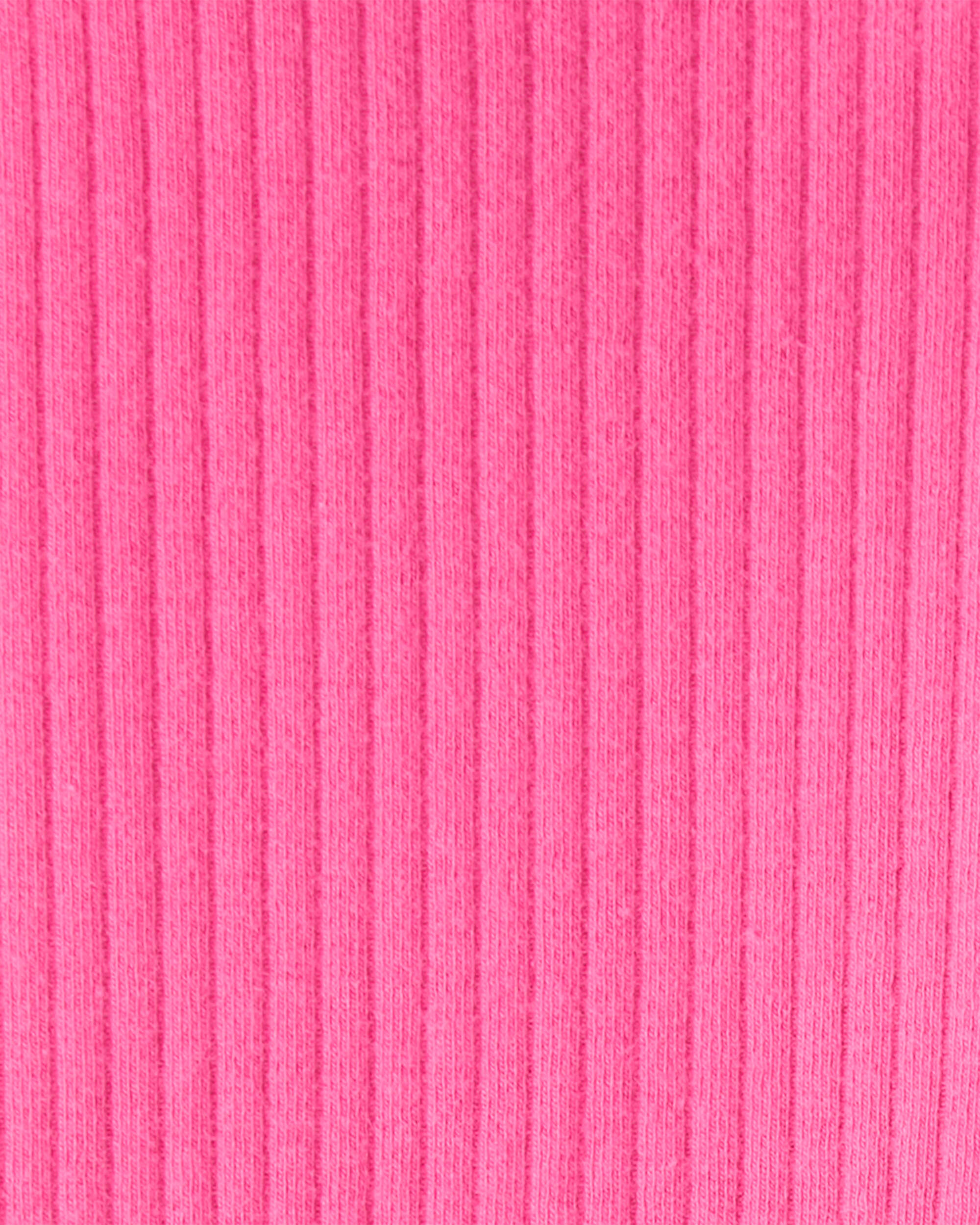 Toddler Girl Cotton Solid Stretch Leggings - Pink