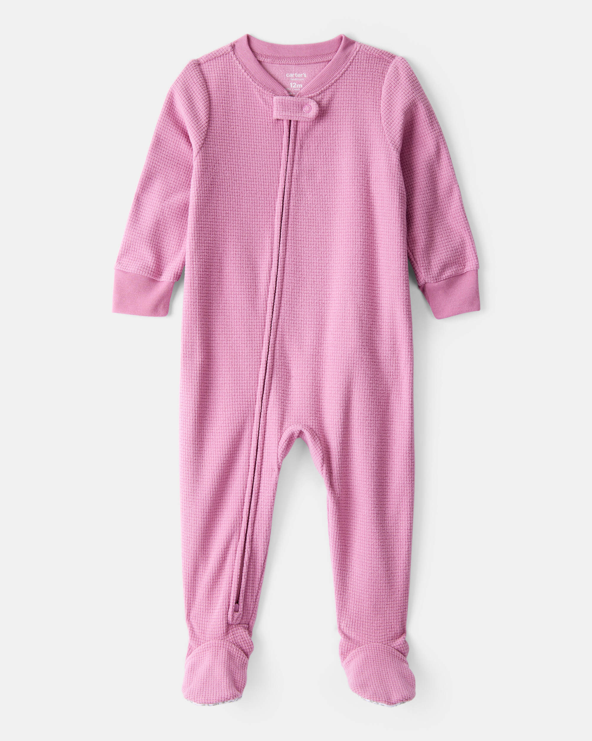 Toddler Girl Fleece Long-Sleeve Snug Fit 1-Piece Pyjamas - Pink