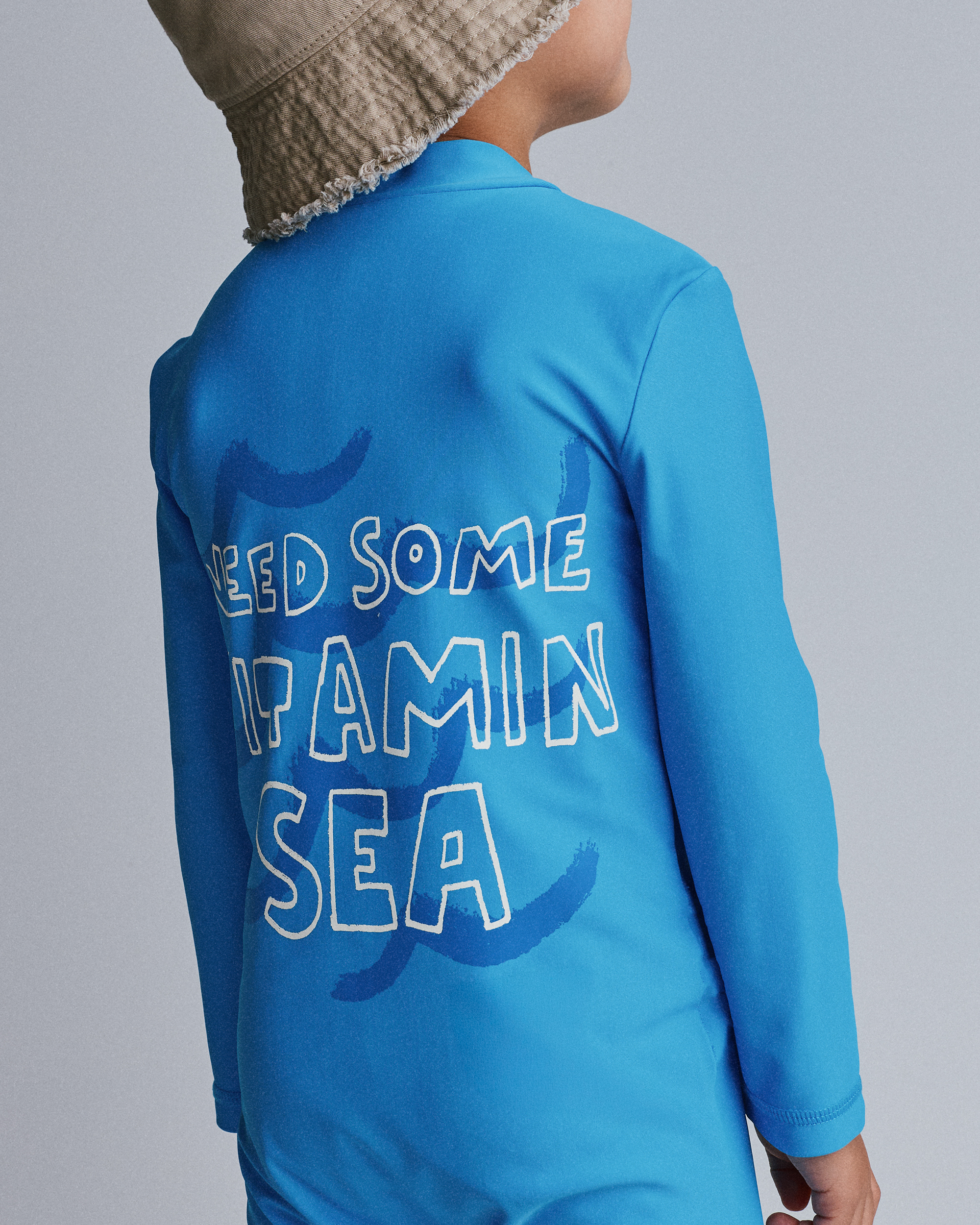 Toddler Boy 'Vitamin Sea' Long-Sleeve 1-Piece Rashguard - Turquoise
