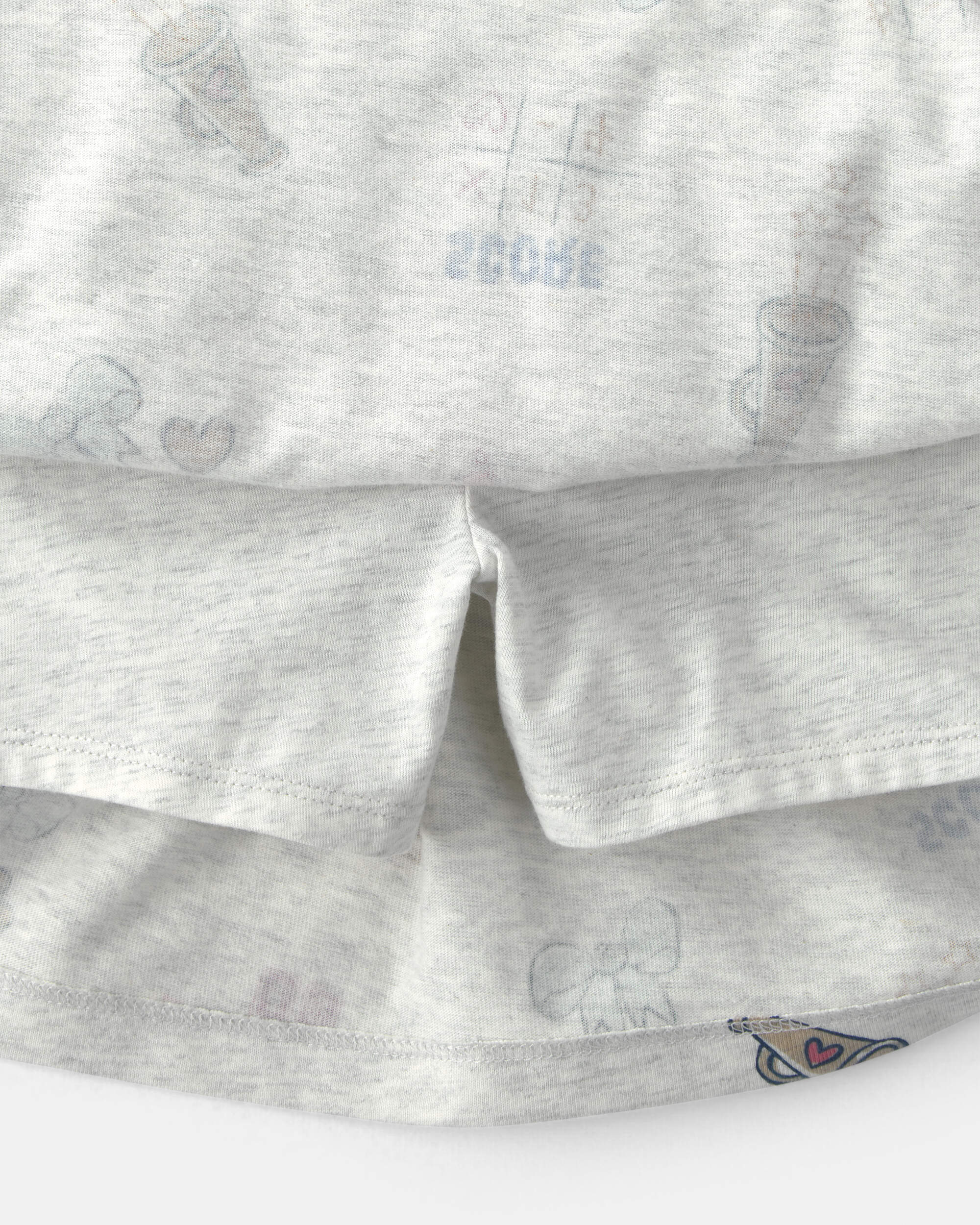 Girls 'Go Team' Cotton Skort - Grey