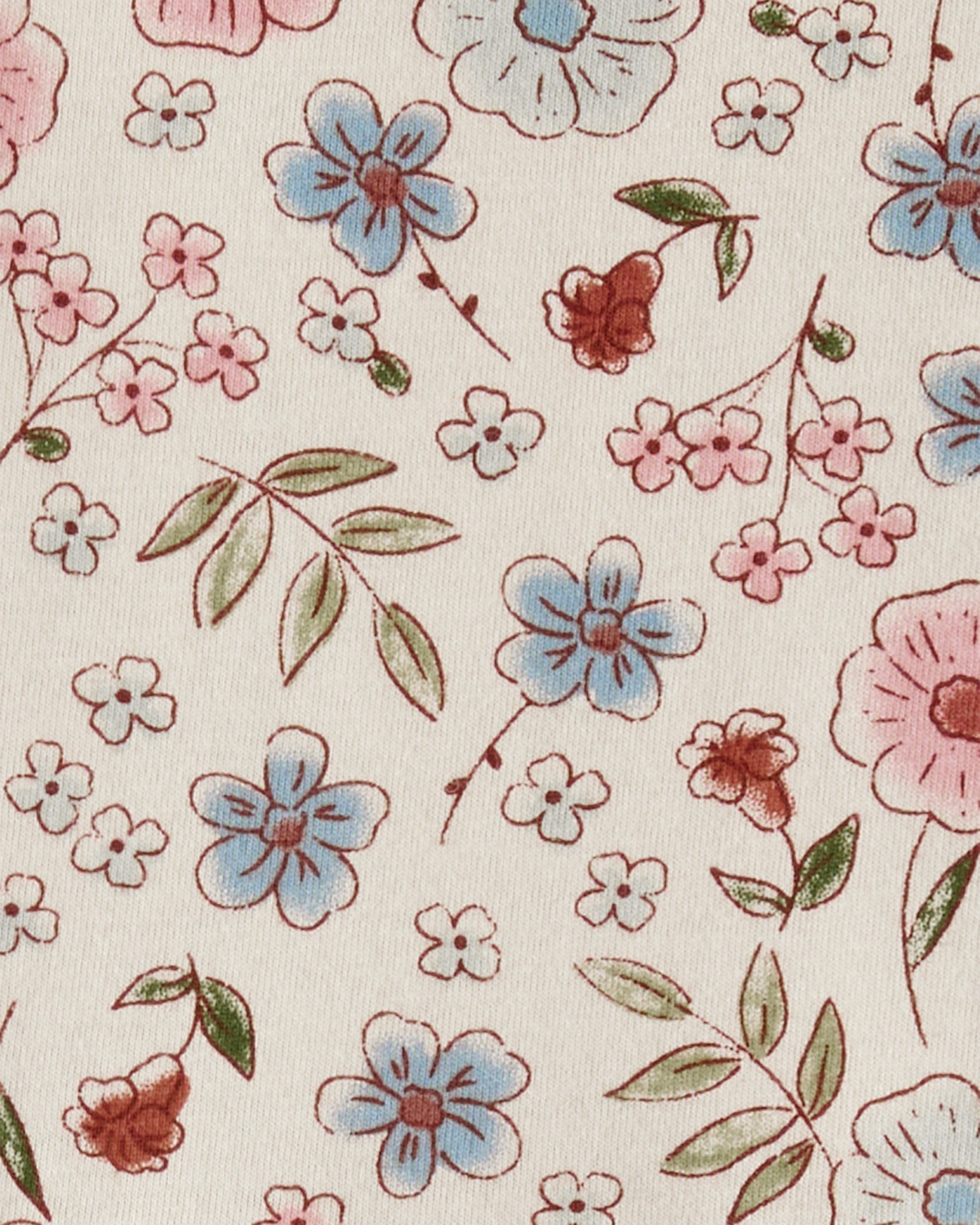 Toddler Girl Floral Long-Sleeve Knit Dress - Cream