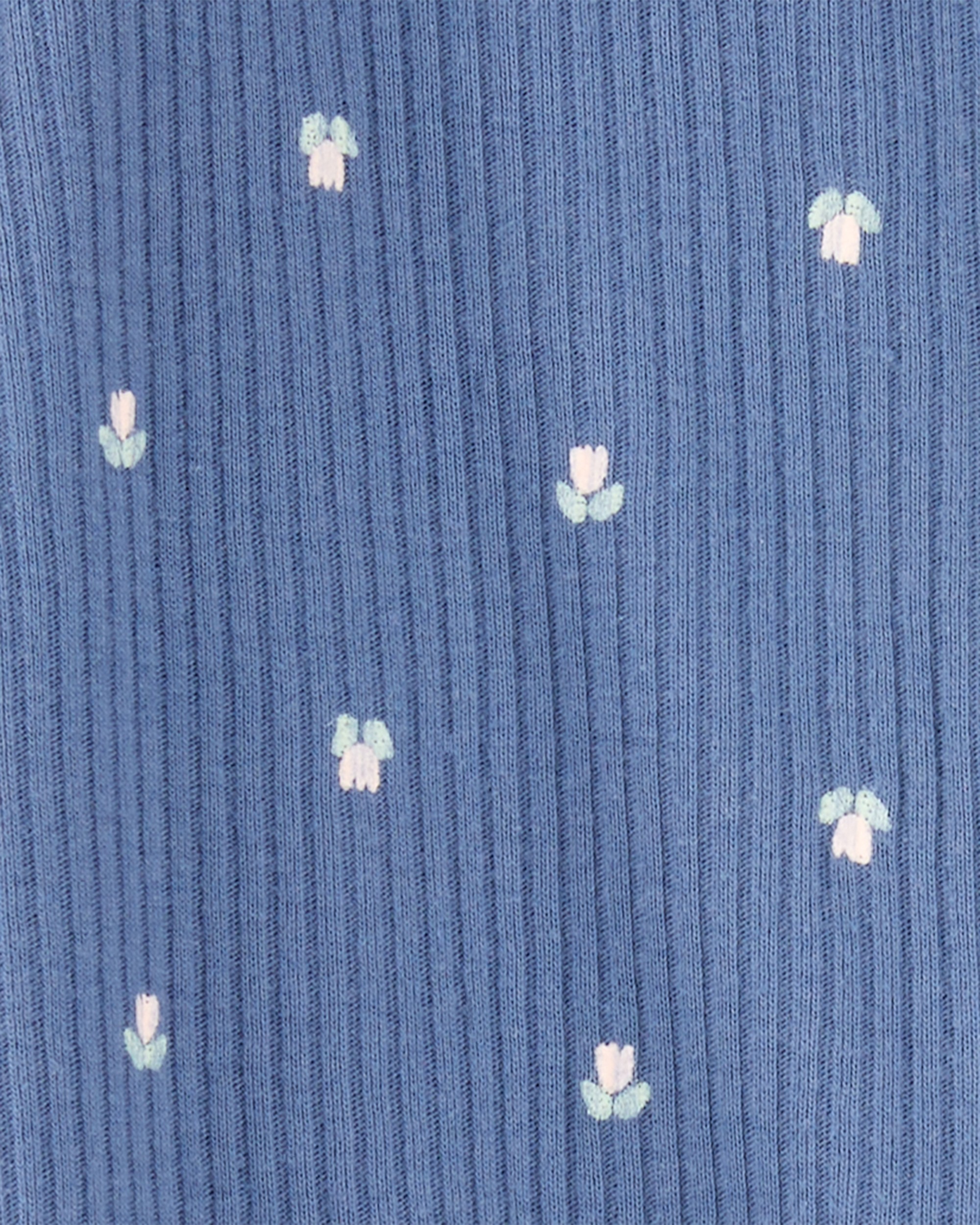 Baby Girl Mini Floral 2-Way Zip Ribbed Sleeper