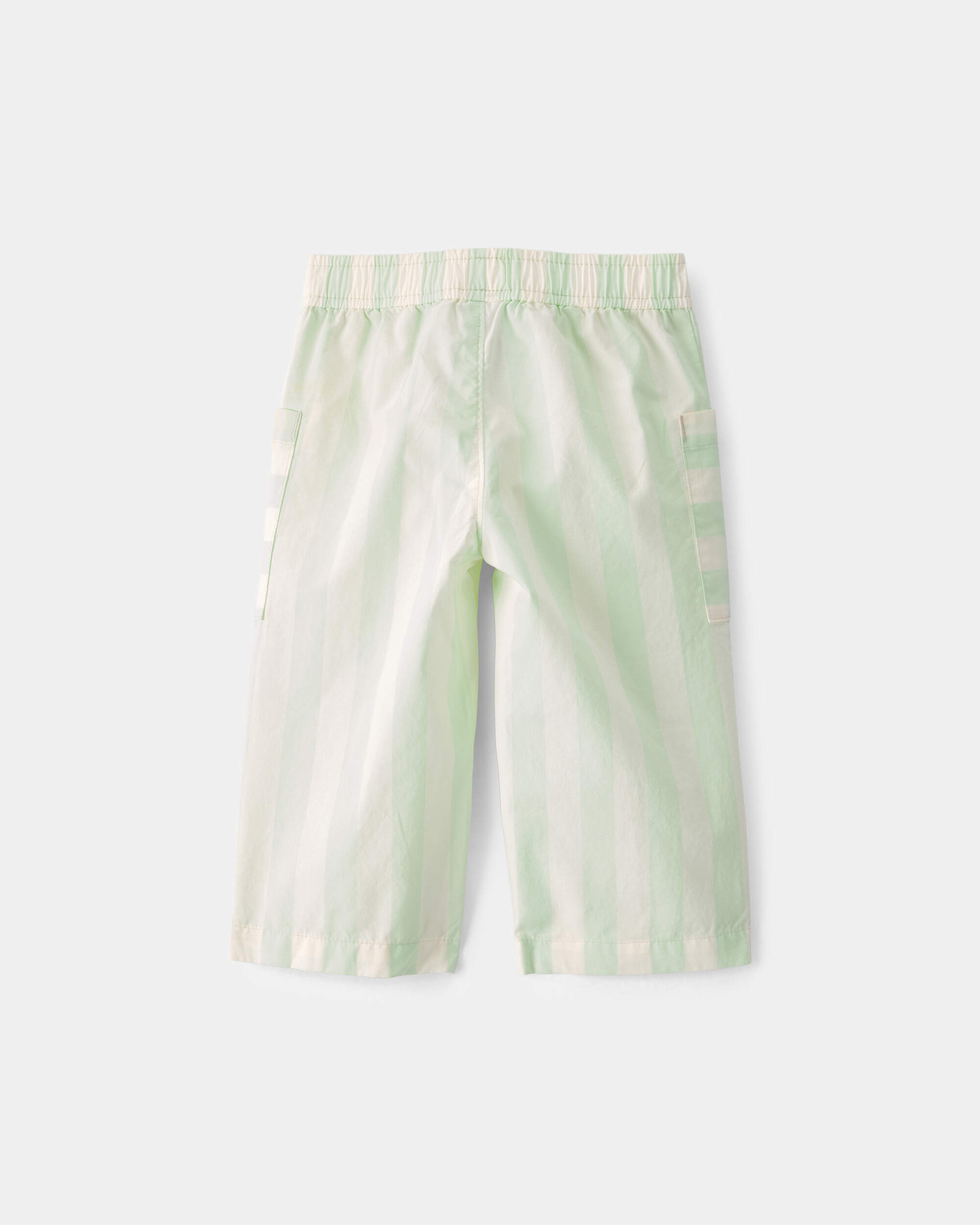 Baby Girl Striped Pants - Green/Ivory