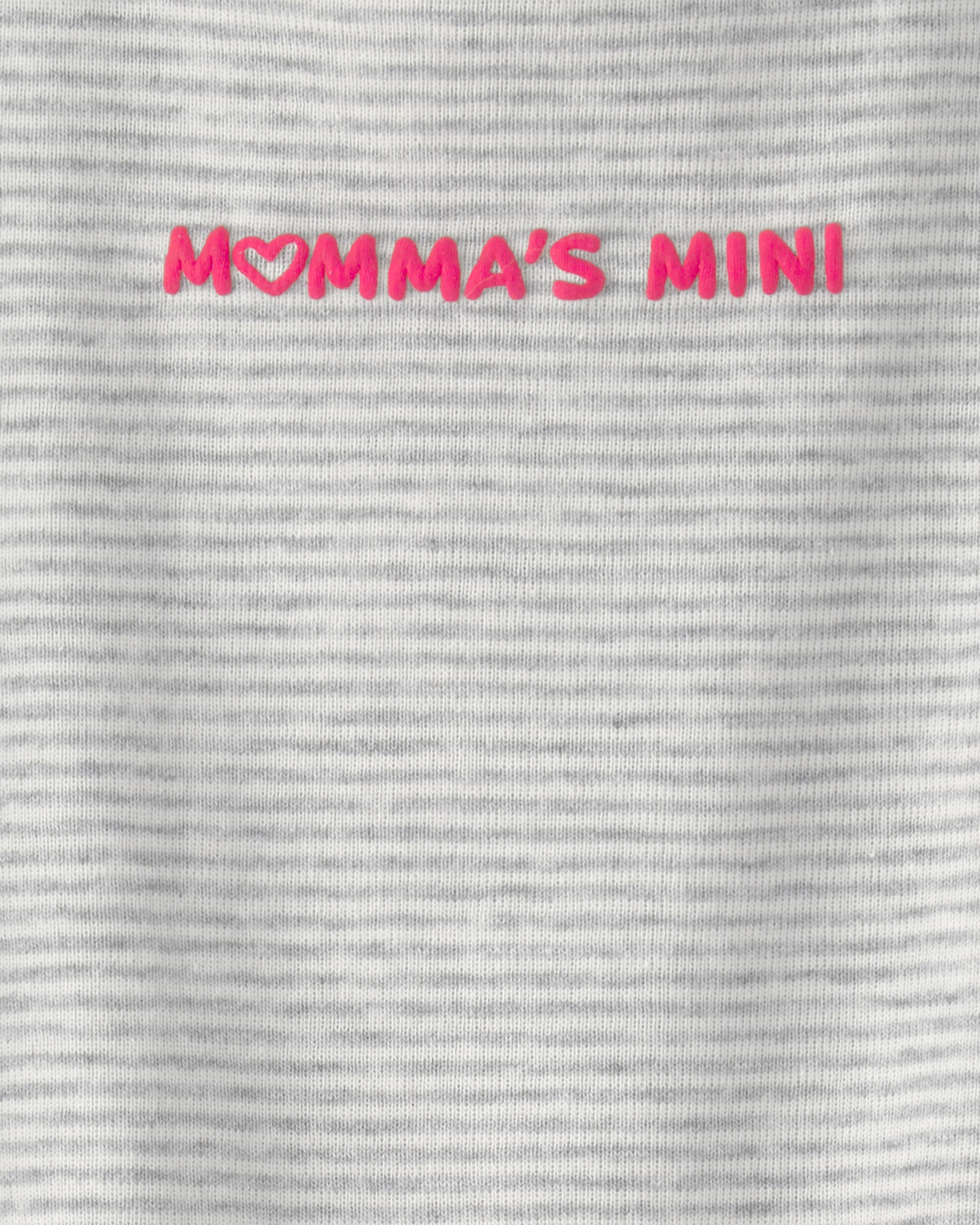 Baby Girl Momma's Mini' Short-Sleeve Romper - Grey