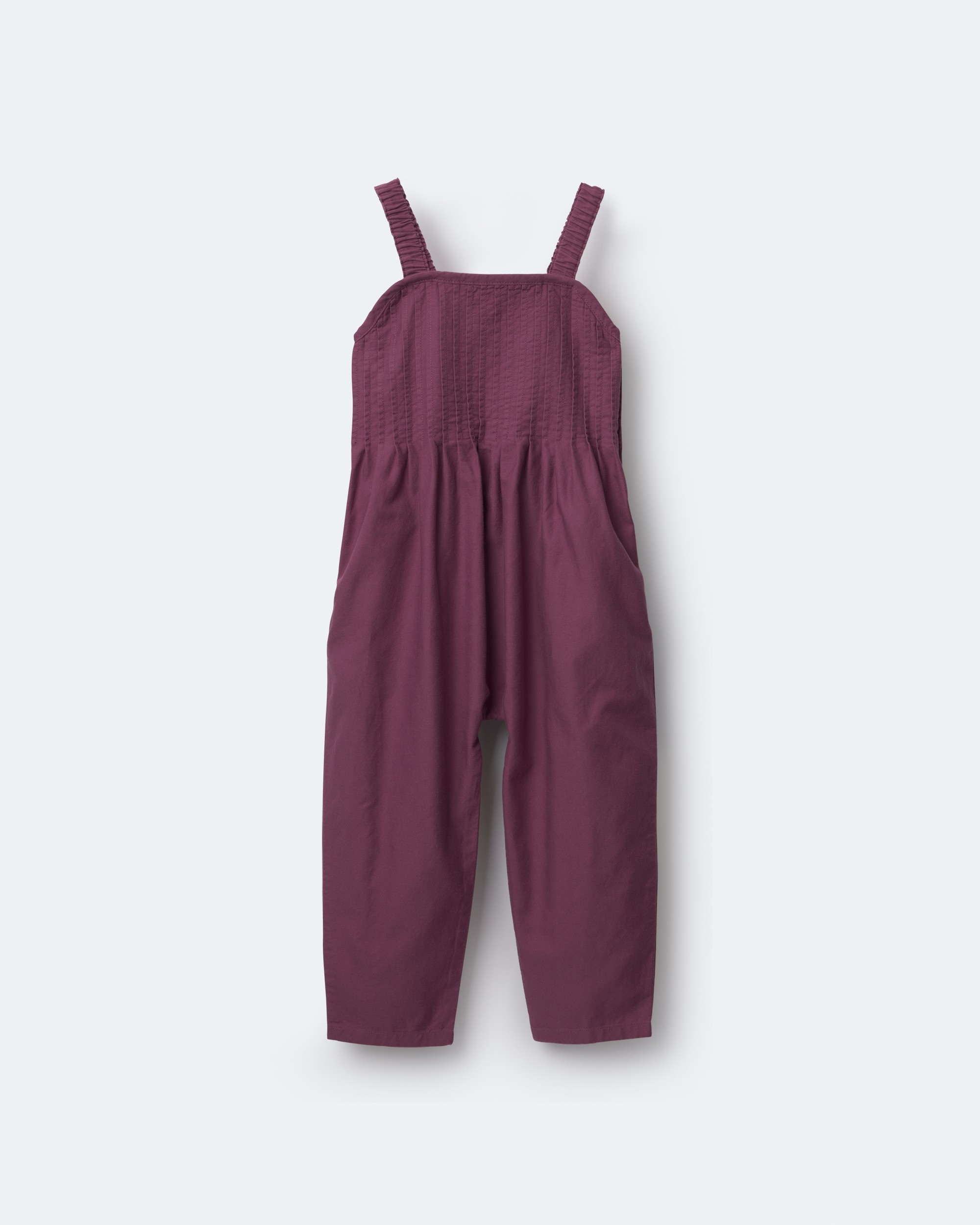 Toddler Girl Pleated Overalls - Mauve