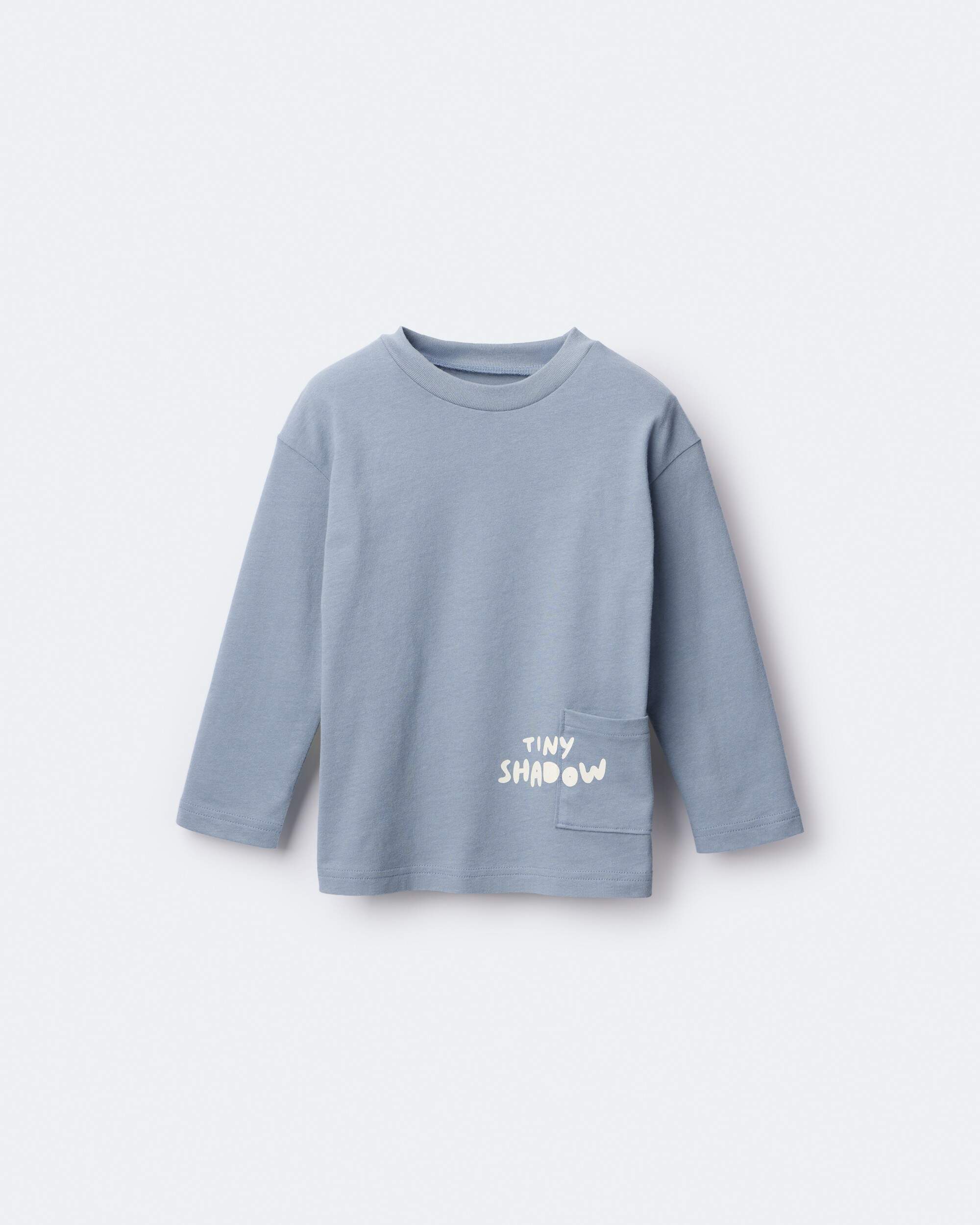 Toddler Tiny Shadow Long-Sleeve Pocket Graphic Tee - Blue