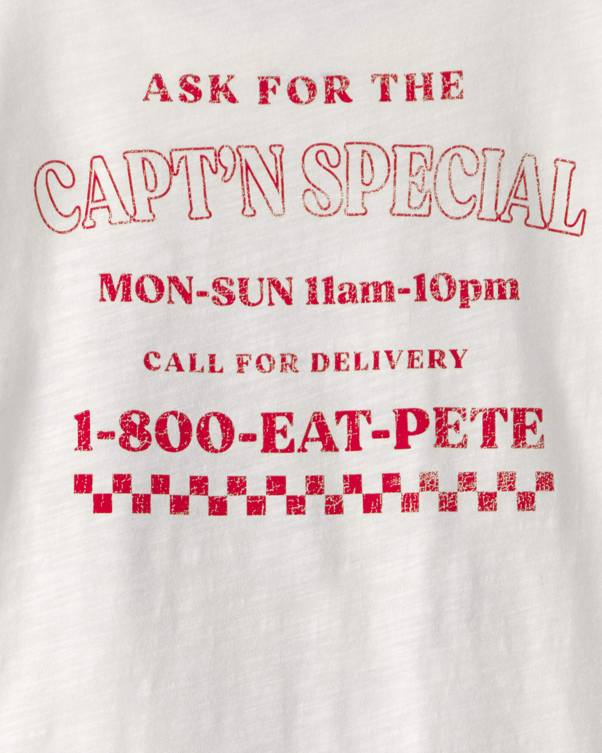 Boys Pizza Graphic Tee - White