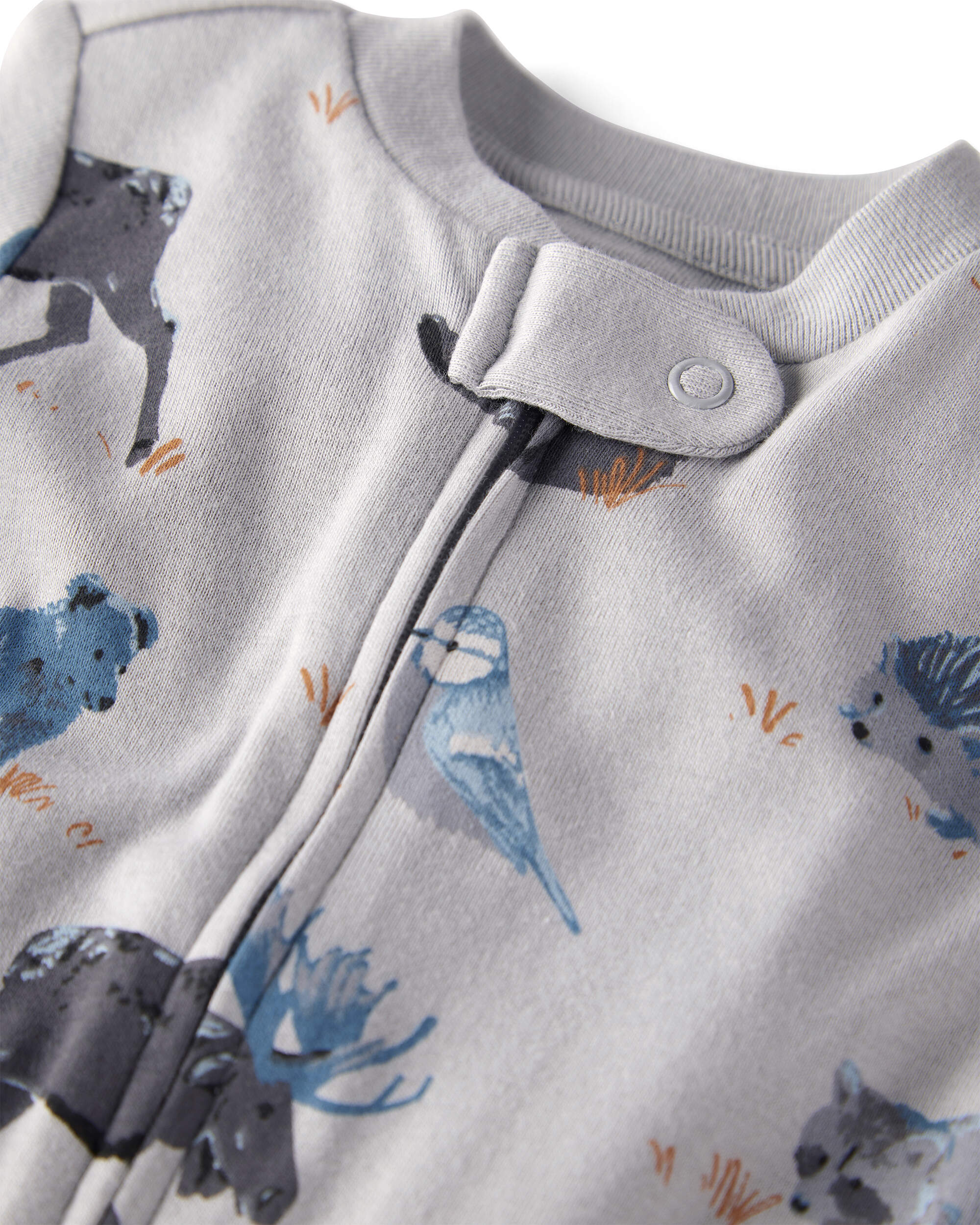 Baby Organic Cotton Sleep & Play Pajamas Midnight Forest Print