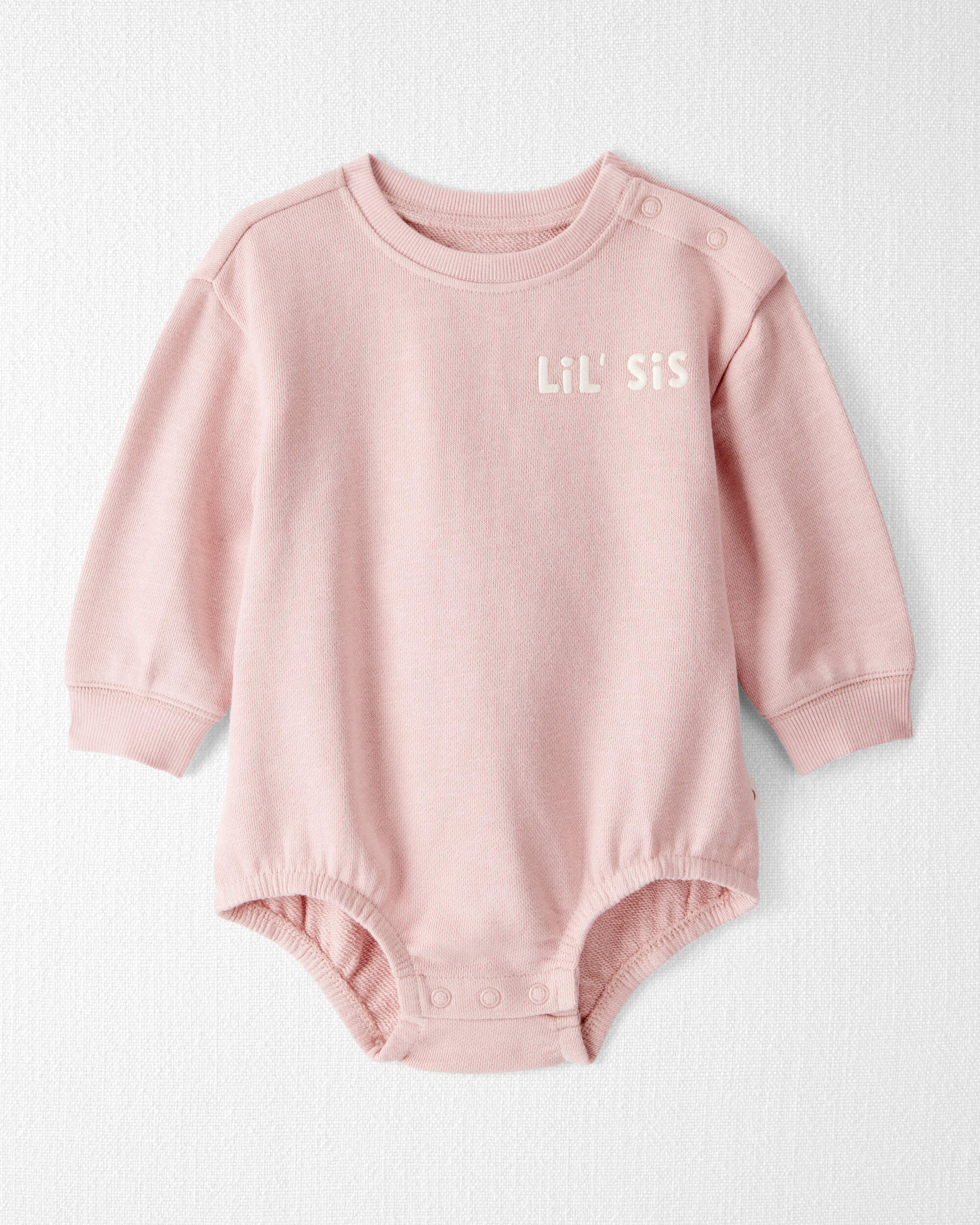 Baby Girl Organic Cotton Lil Sis Bubble