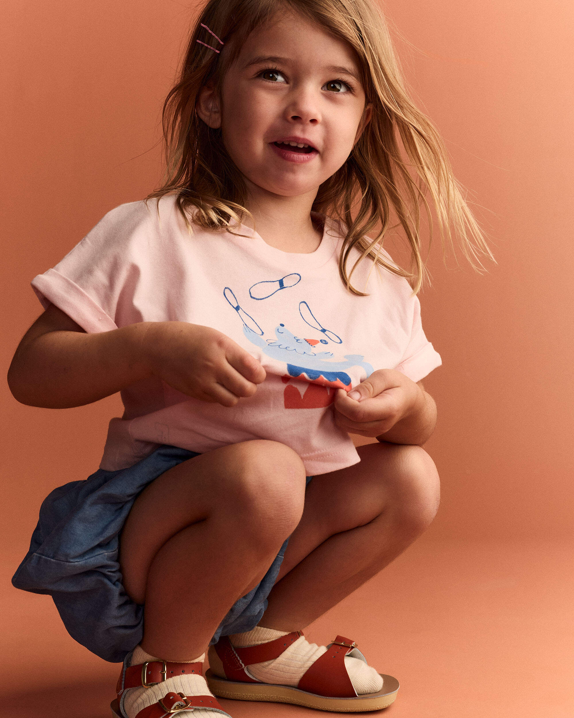 Toddler Girl Breezy High-Low Top Circus Print - Pink