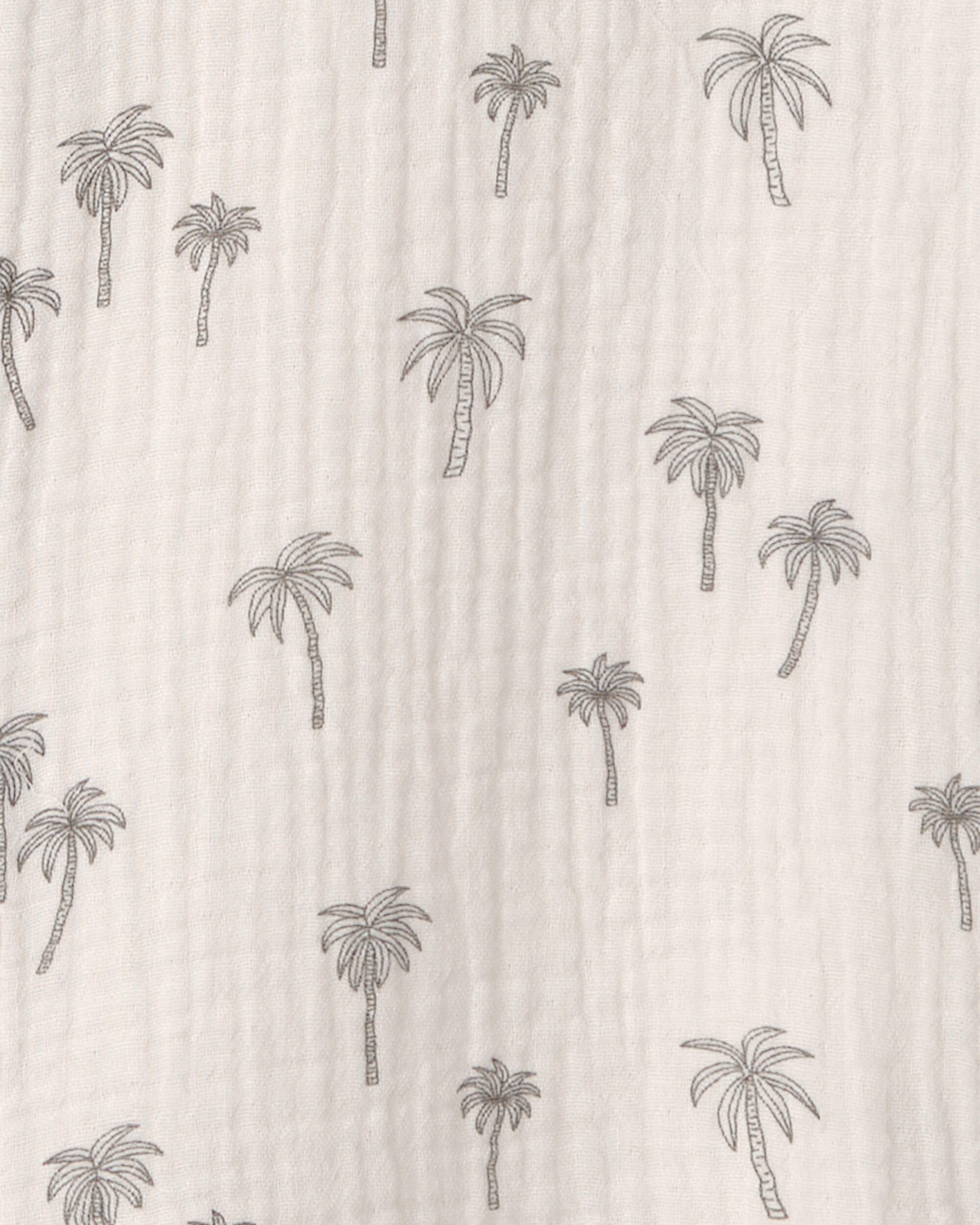 Boys 2-Piece Organic Cotton Gauze Top & Short Set Palm Trees