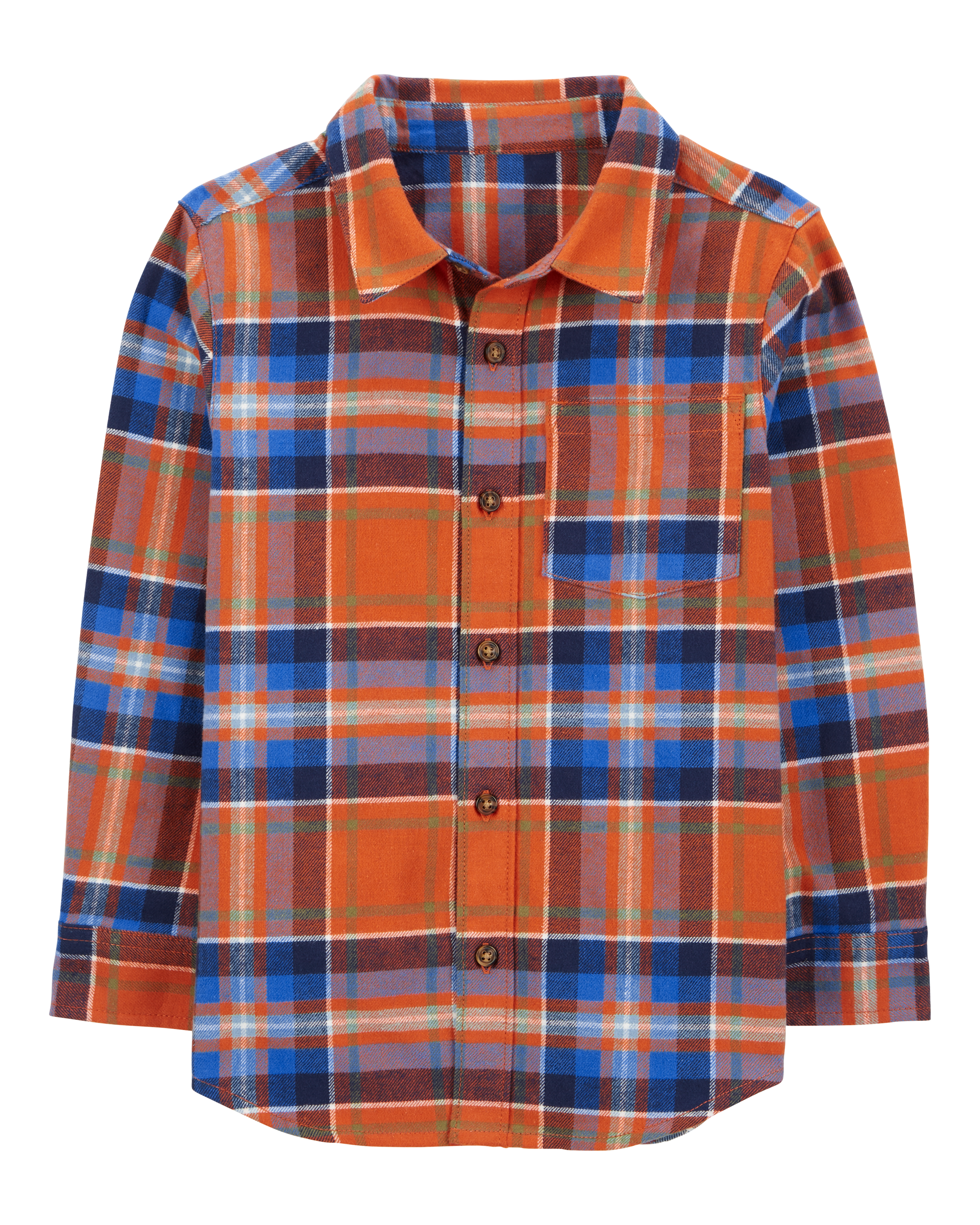 Kid Plaid Flannel Button-Down Shirt