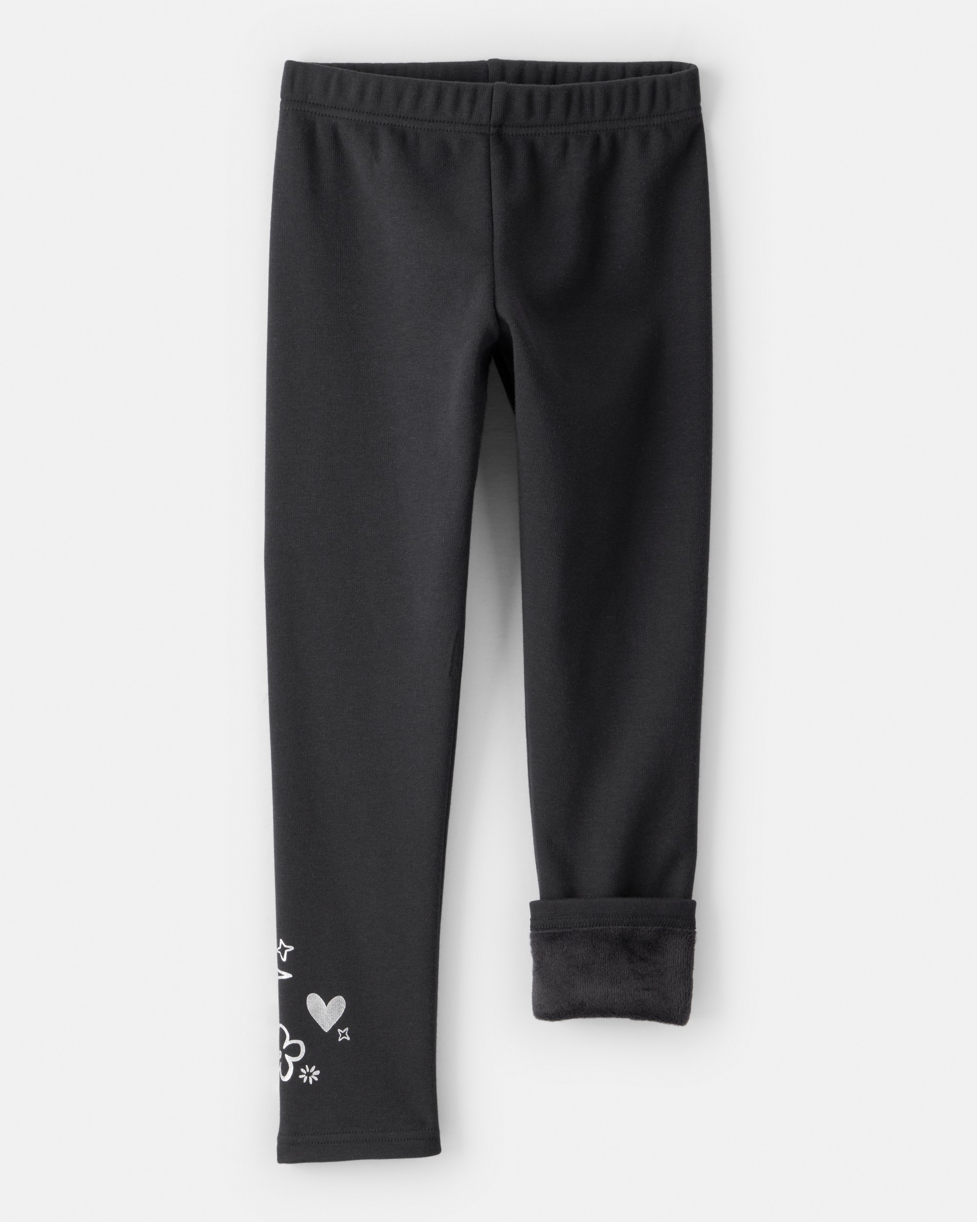 Girls Pull-On Stretch Cozy Leggings - Black