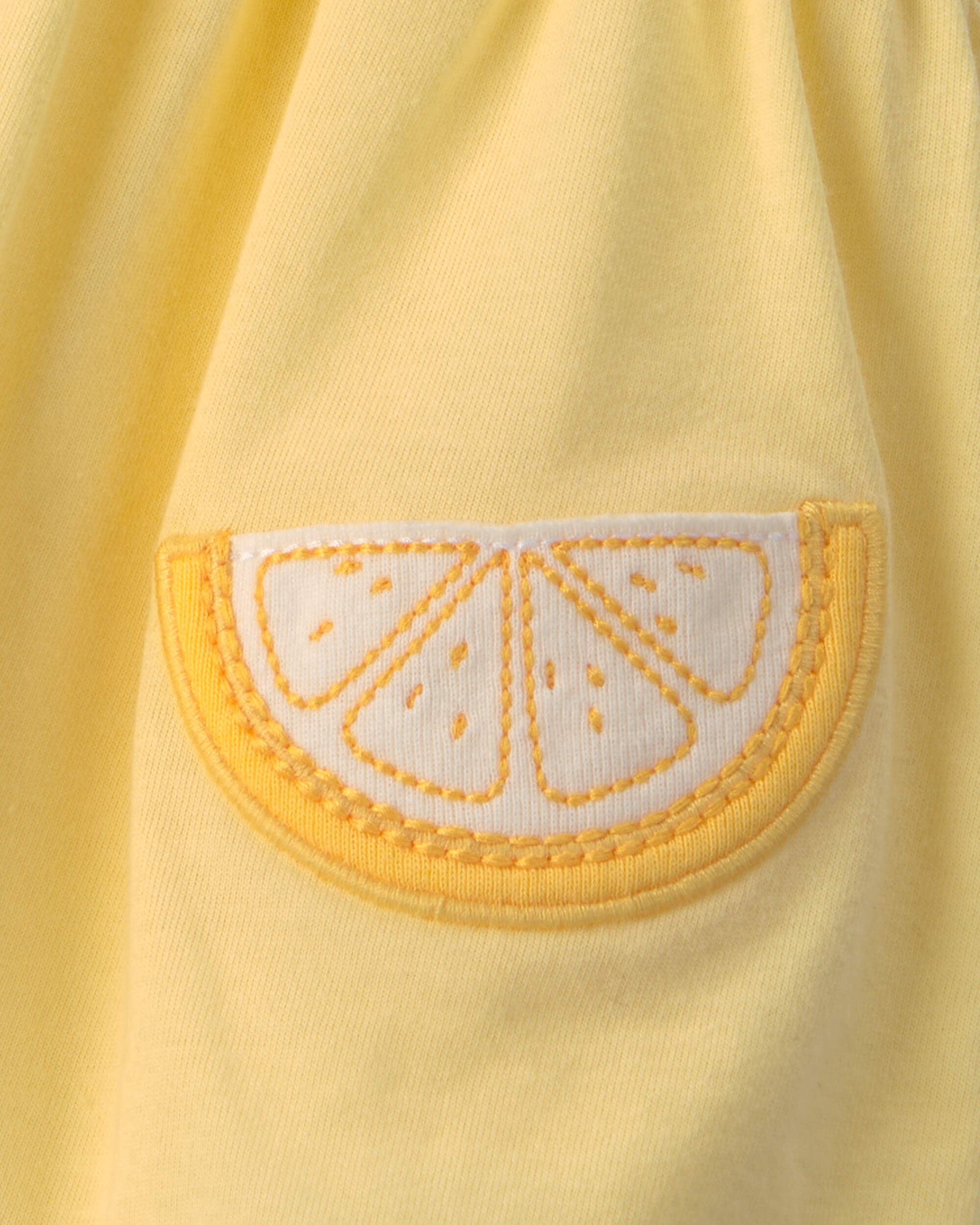 Baby Girl Lemon Sleeveless Bodysuit Dress - Yellow