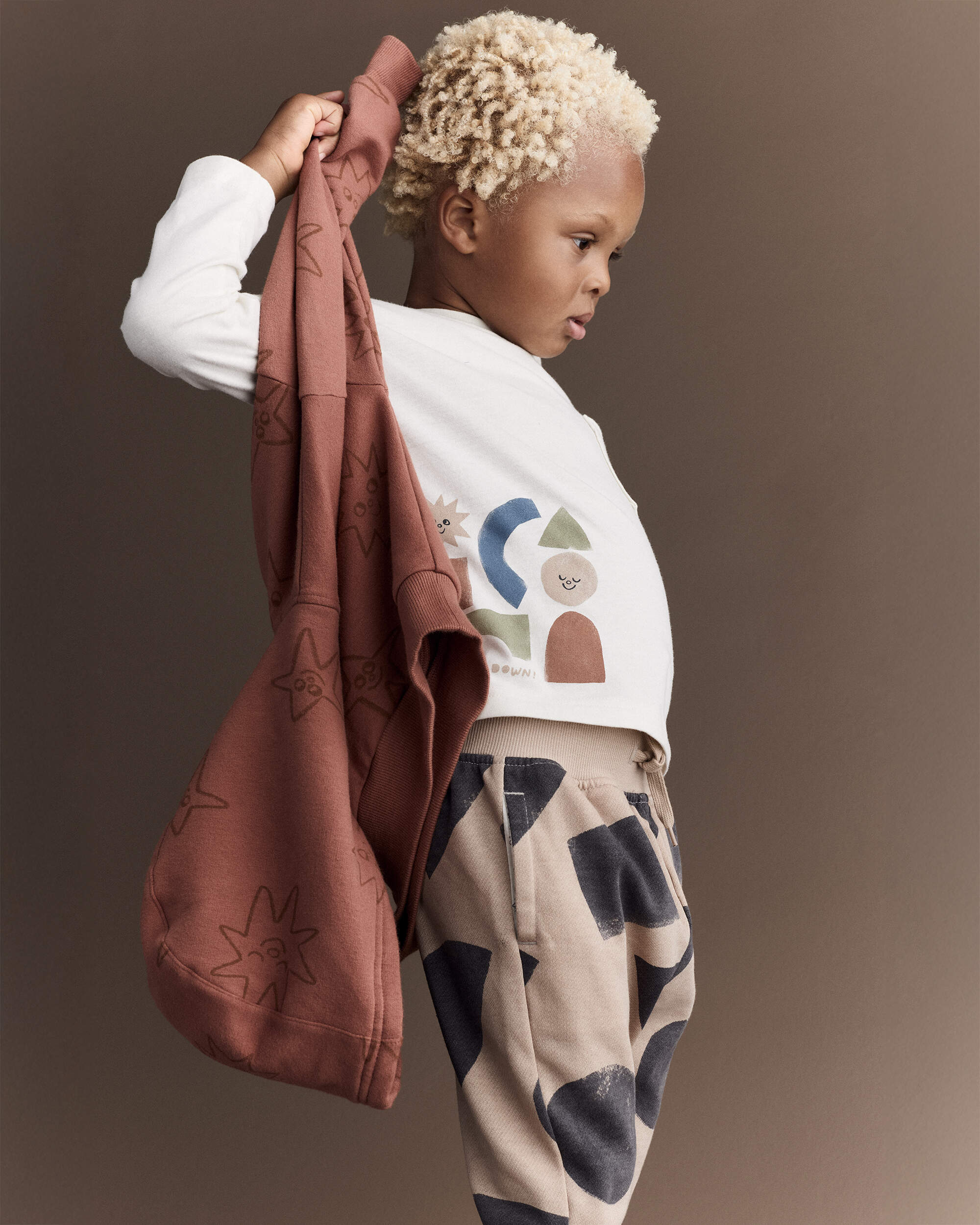 Toddler 'Race You There' Fleece Hoodie - Rust