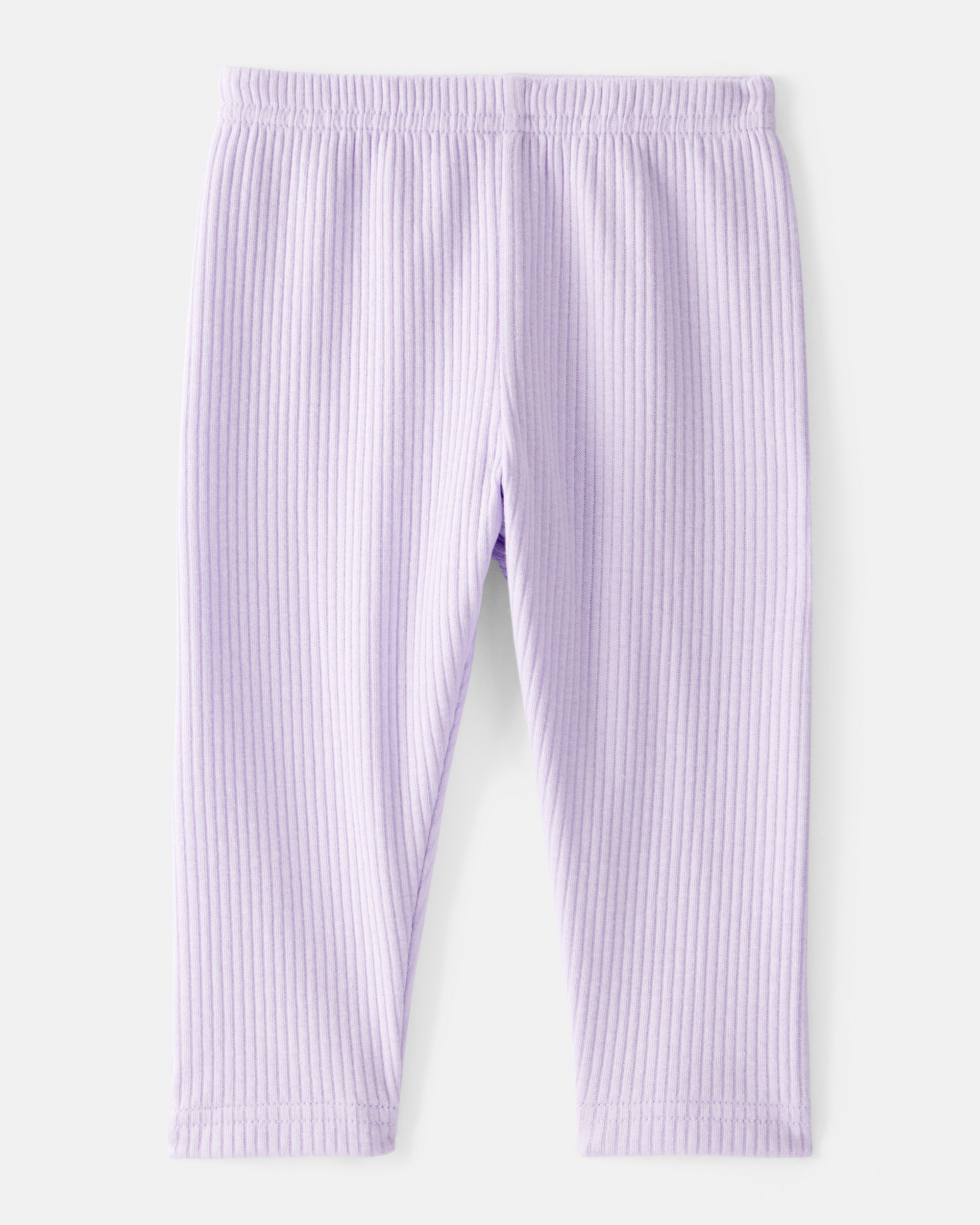 Baby Girl Pull-On Stretch Rib Leggings - Purple