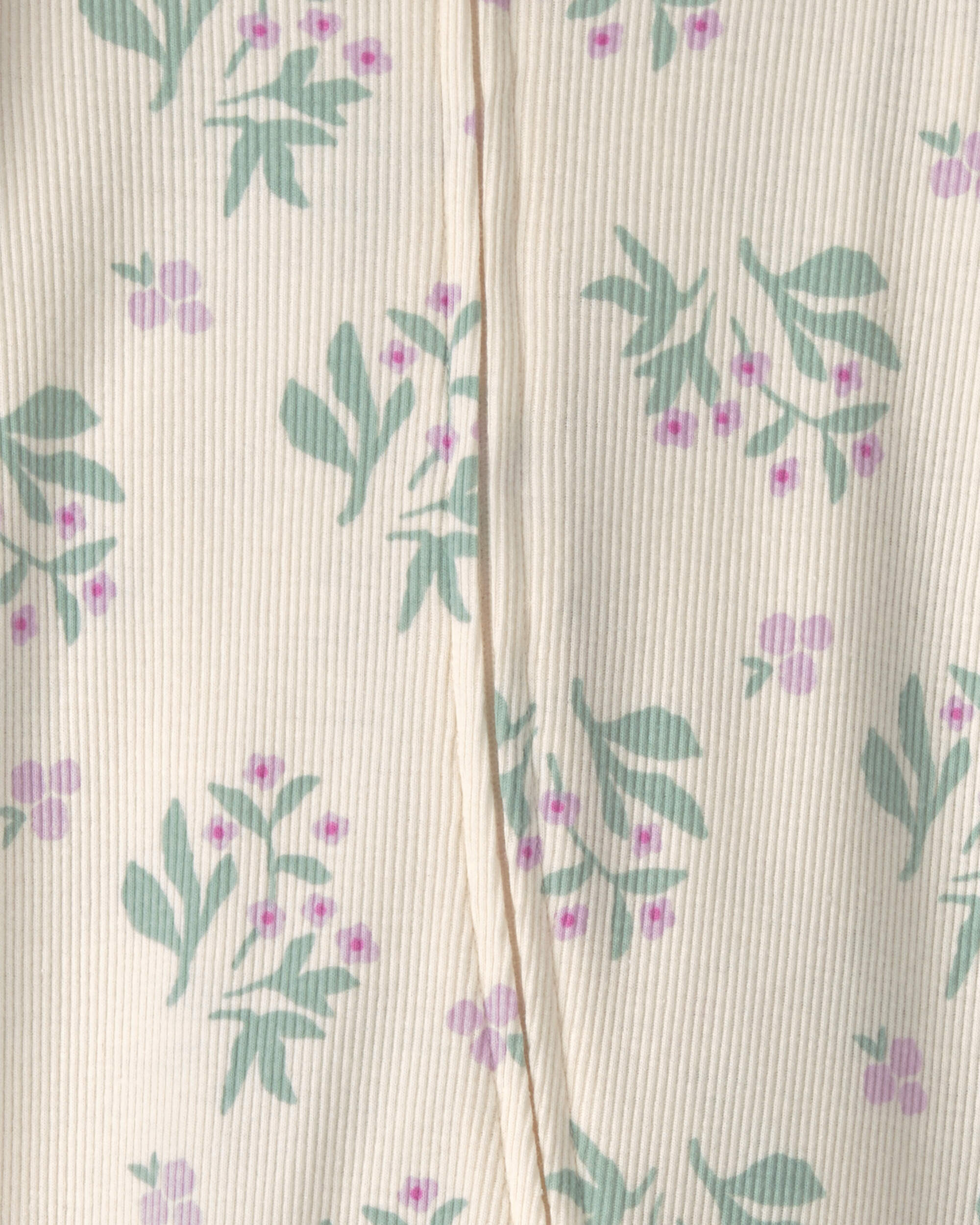 Baby Girl Floral Cotton 2-Way Zip Sleeper - Cream