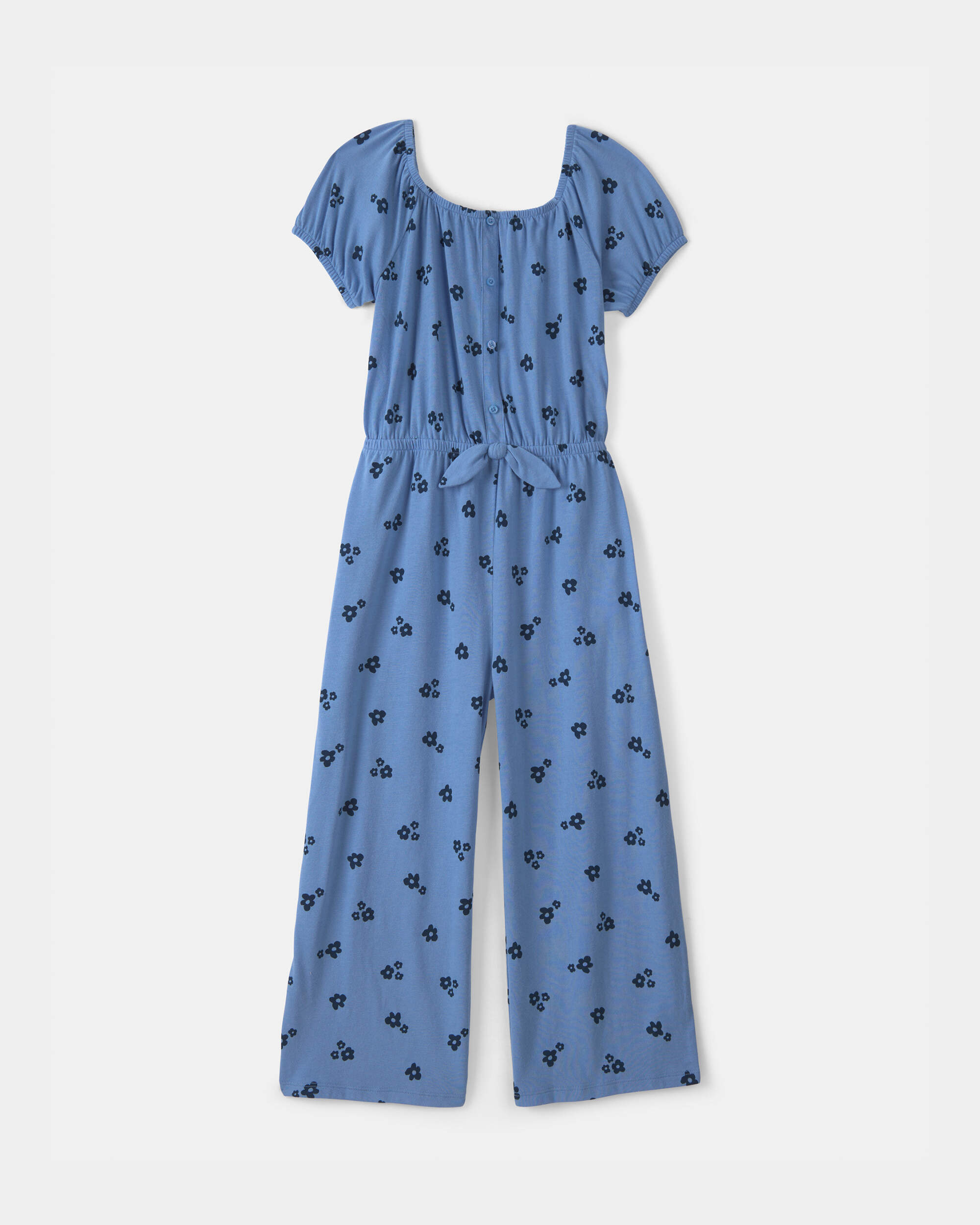 Girls Floral Jumpsuit - Blue
