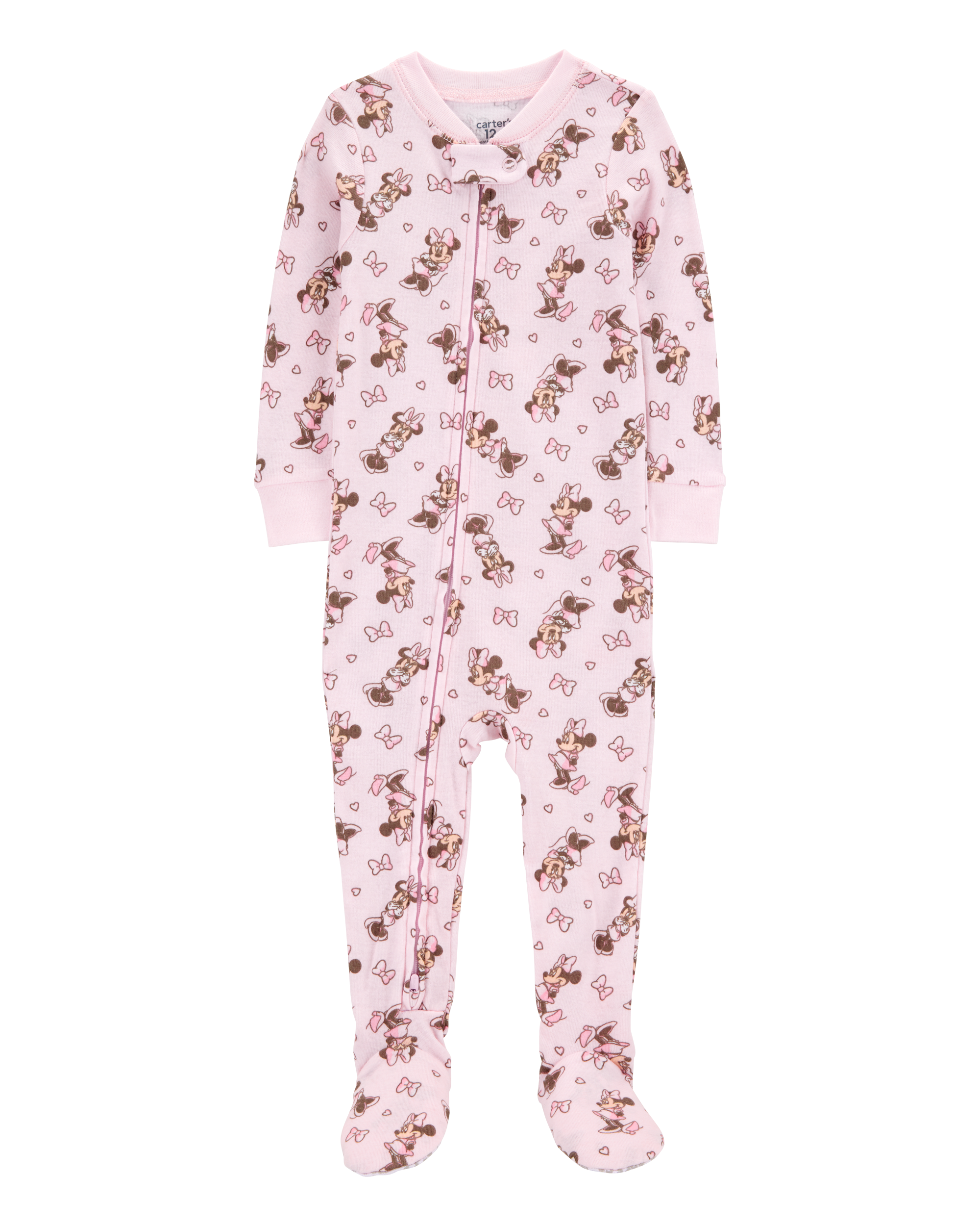 Baby Disney© Minnie Mouse Snug Fit Cotton Footie 1-Piece Pyjamas - Pink