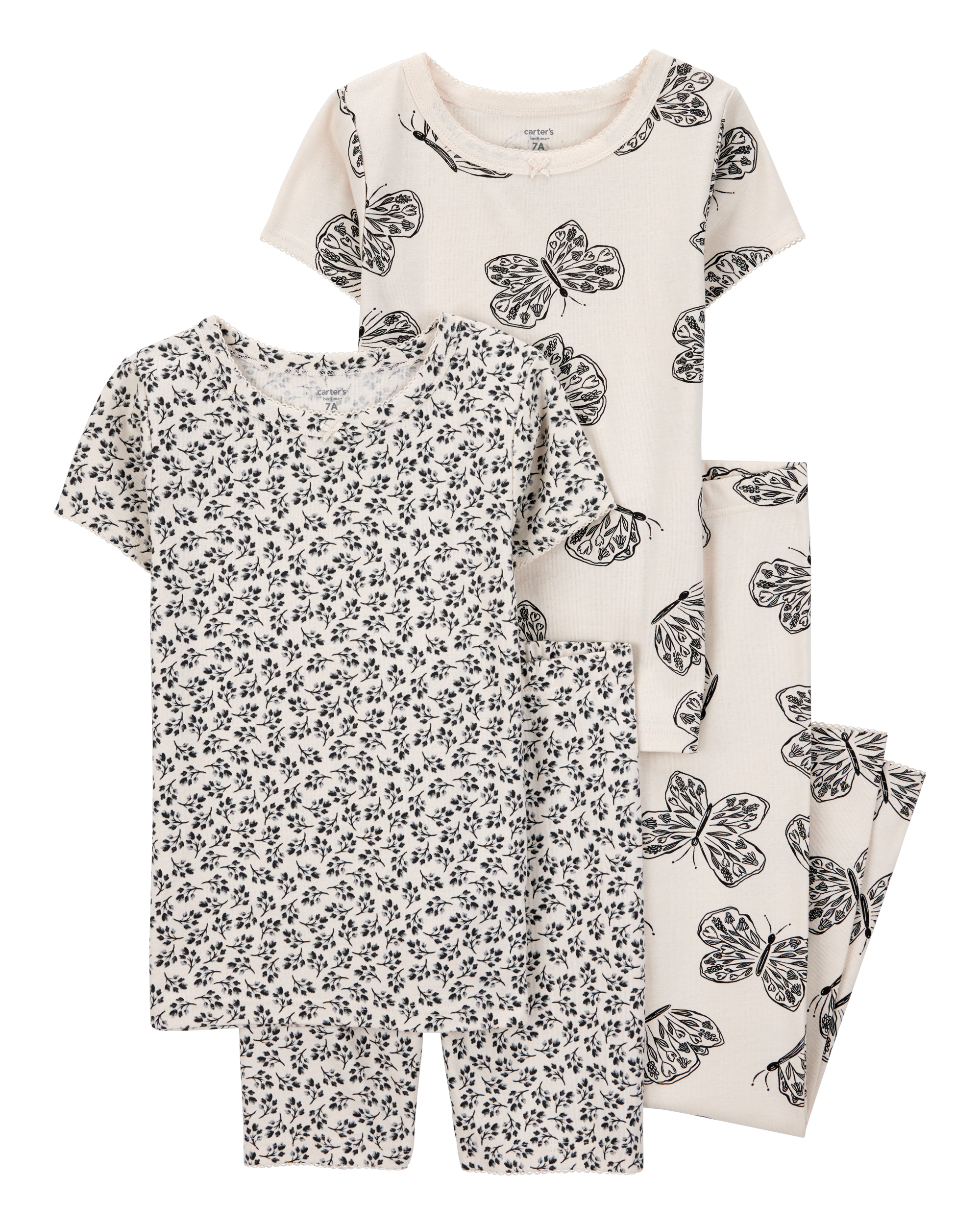 Kid 4-Piece Butterfly 100% Snug Fit Cotton Pyjamas