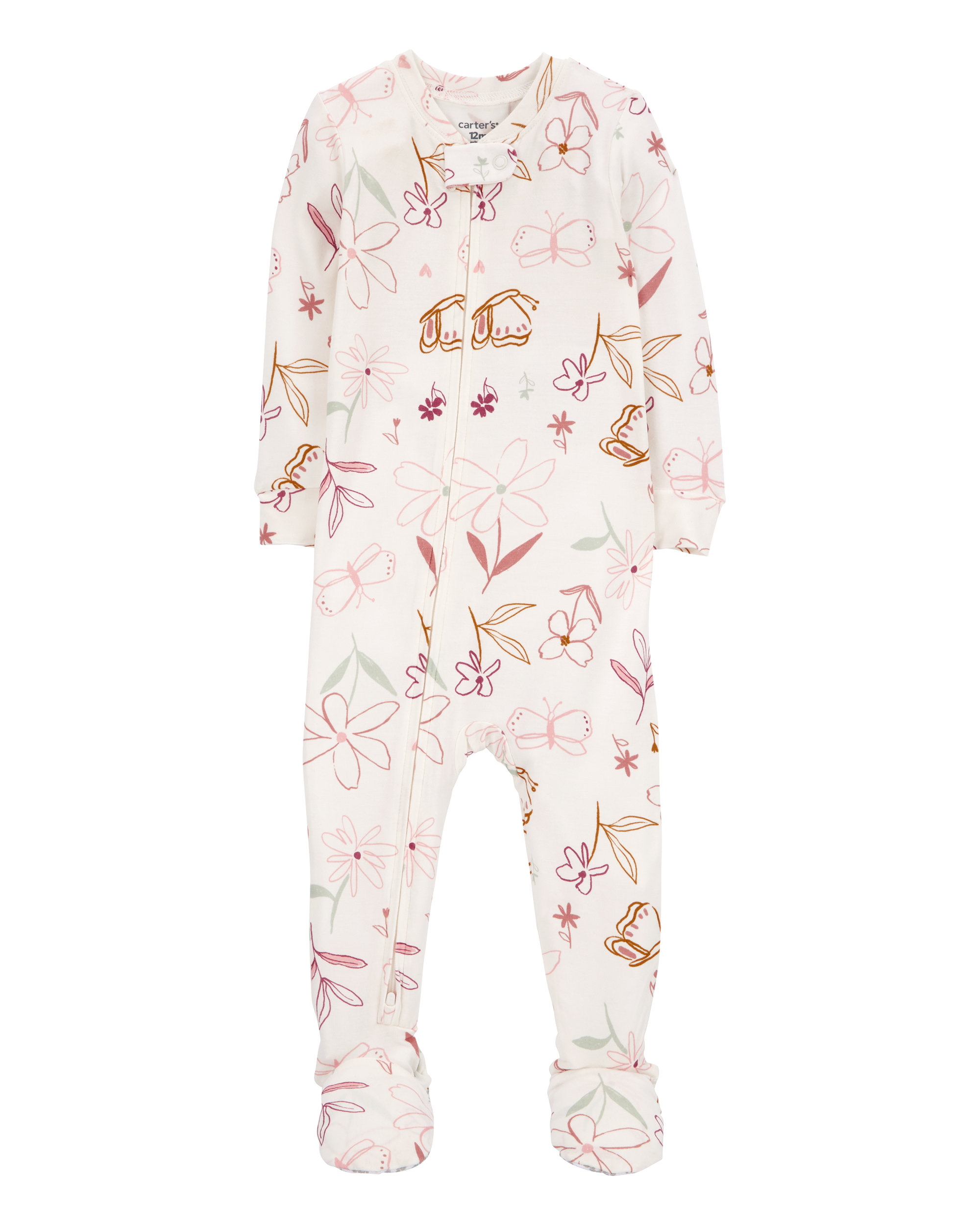 Toddler Girl Floral 1-Piece PurelySoft Footie Pyjamas