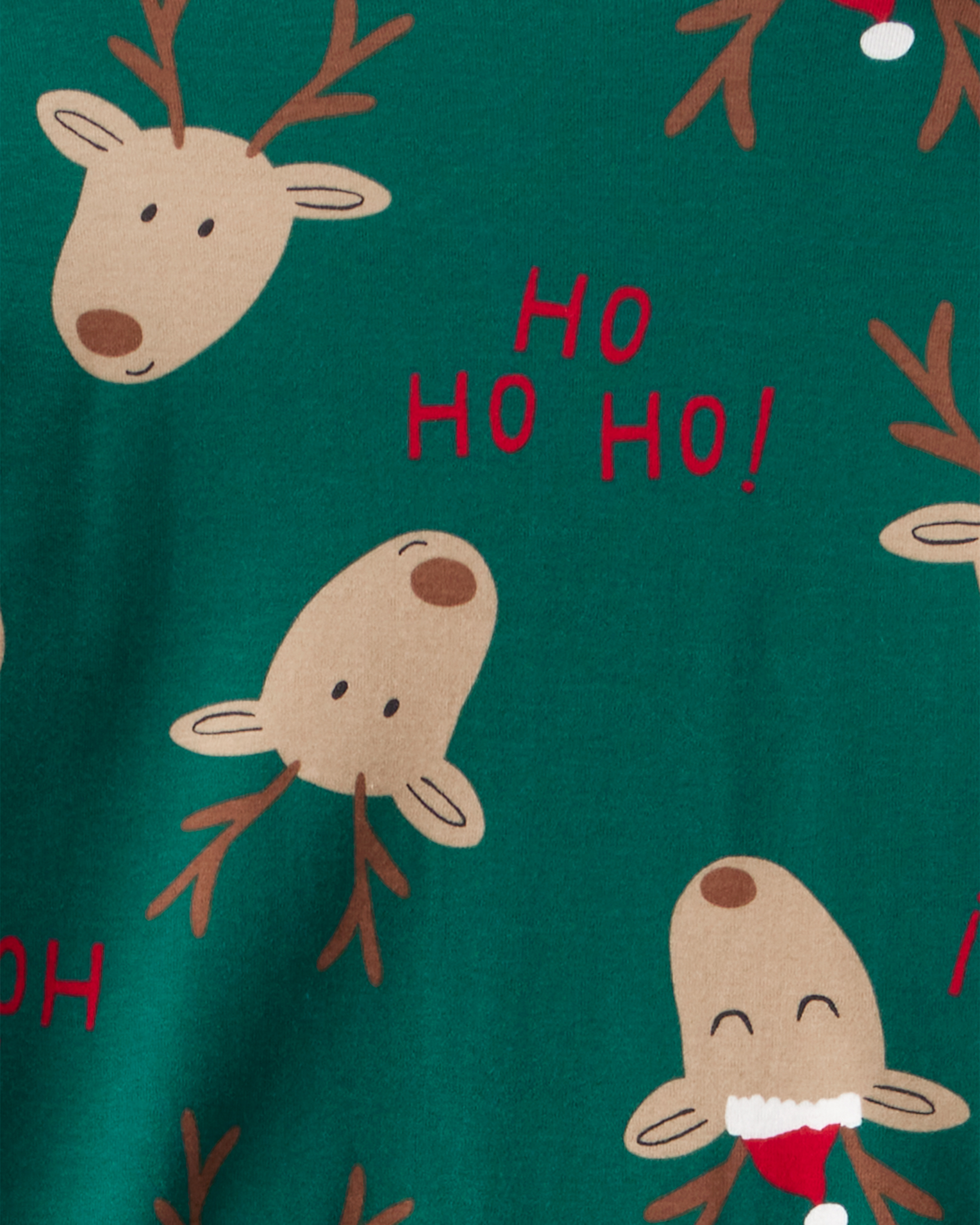 Adult Reindeer Snug Fit 2-Piece Pyjamas - Green
