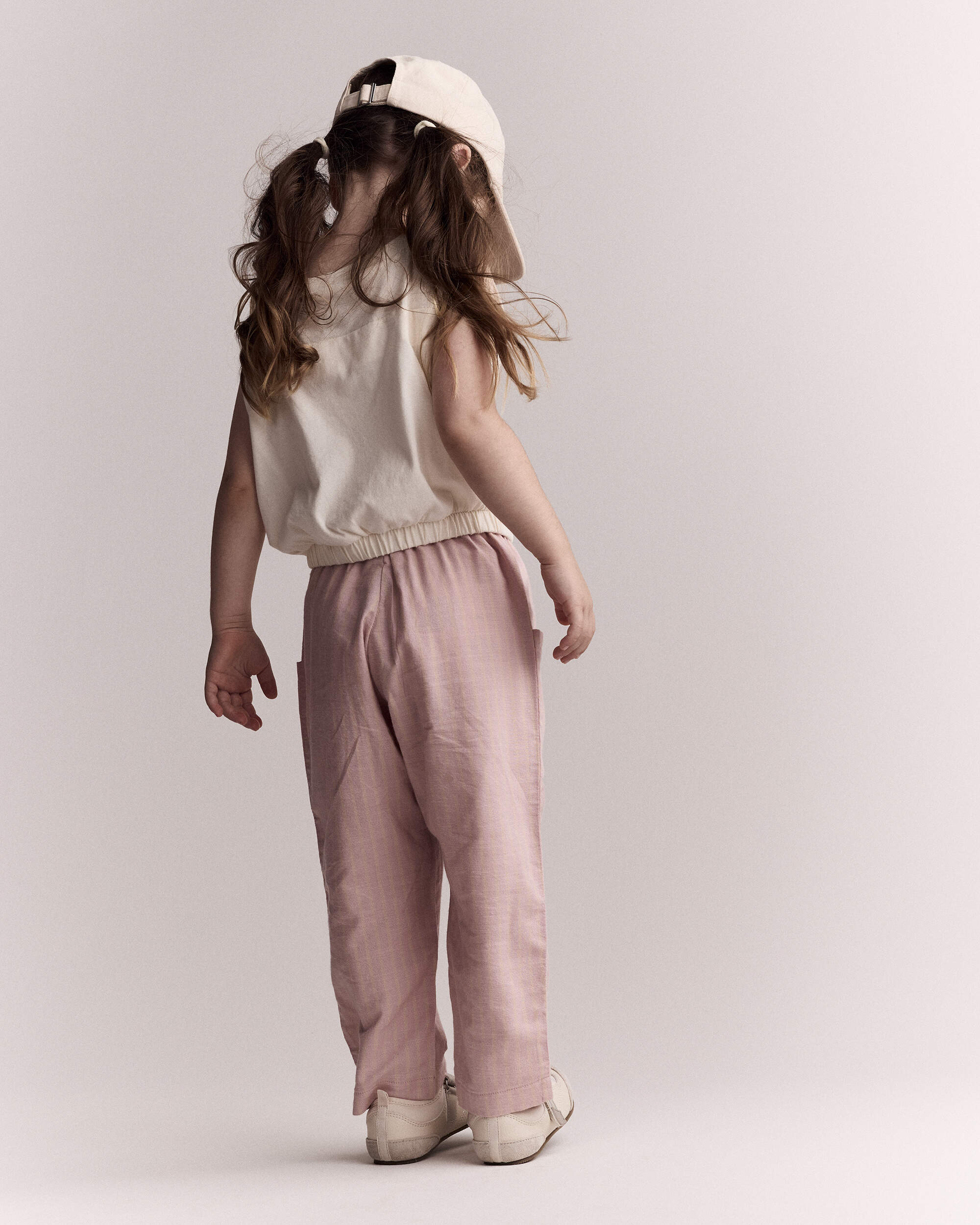 Toddler Girl Pocket Pant Stripes - Rose