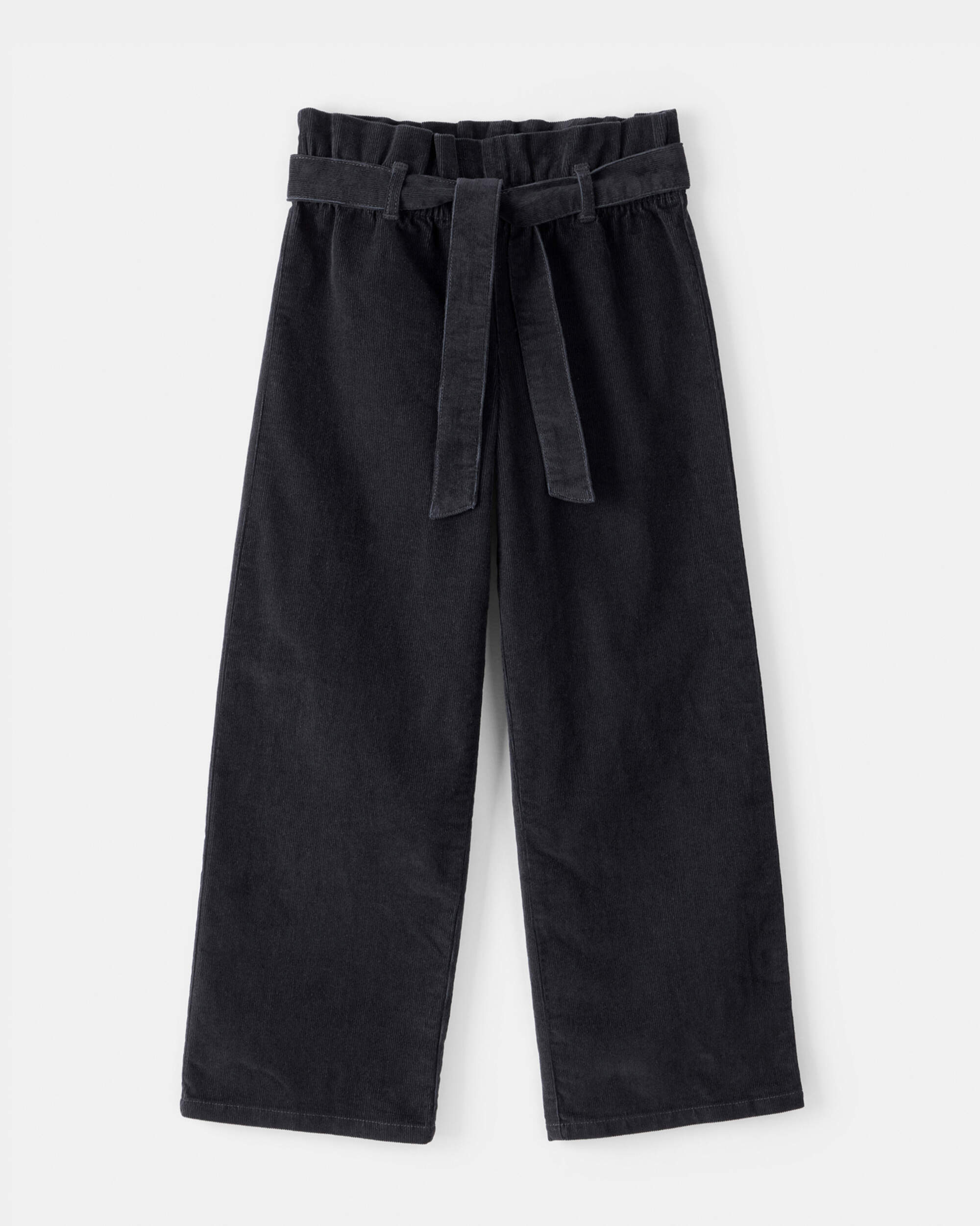 Girls Corduroy Wide-Leg Pants - Black